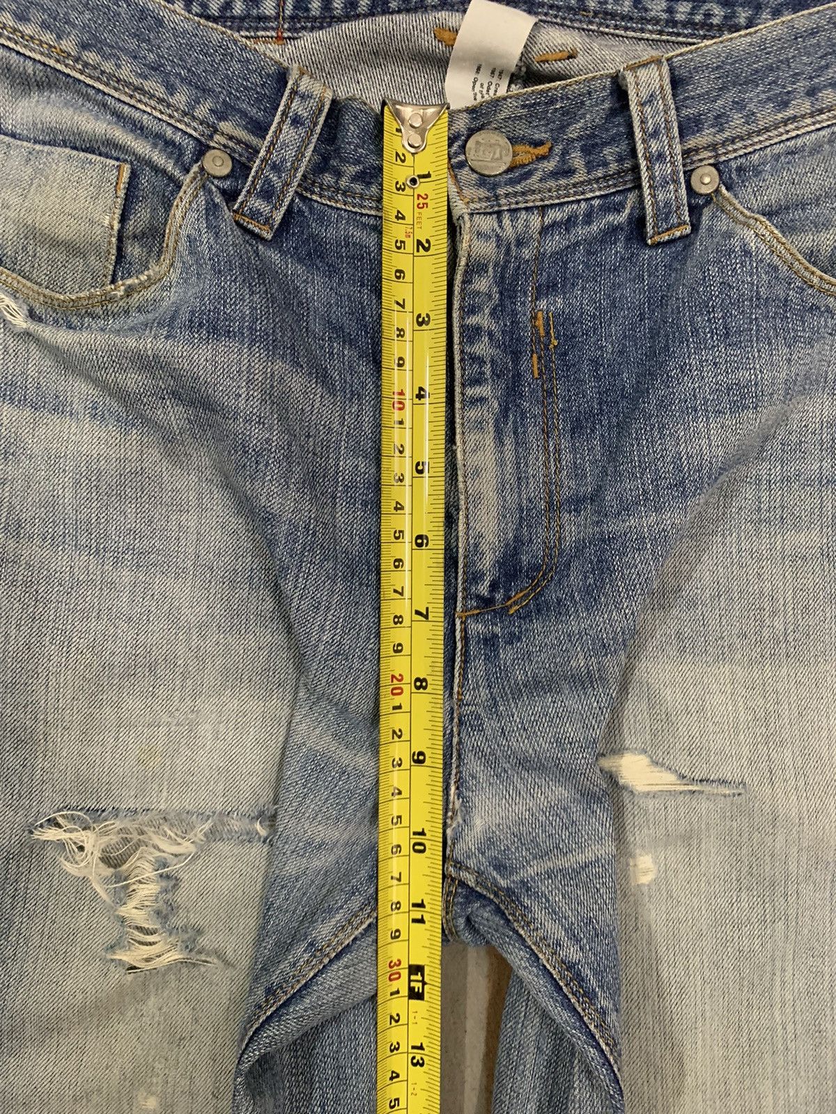 Morgan Homme Vintage Morgan Homme Selvedge Blue Washed Distressed Jeans Size US 30 / EU 46 - 18 Thumbnail