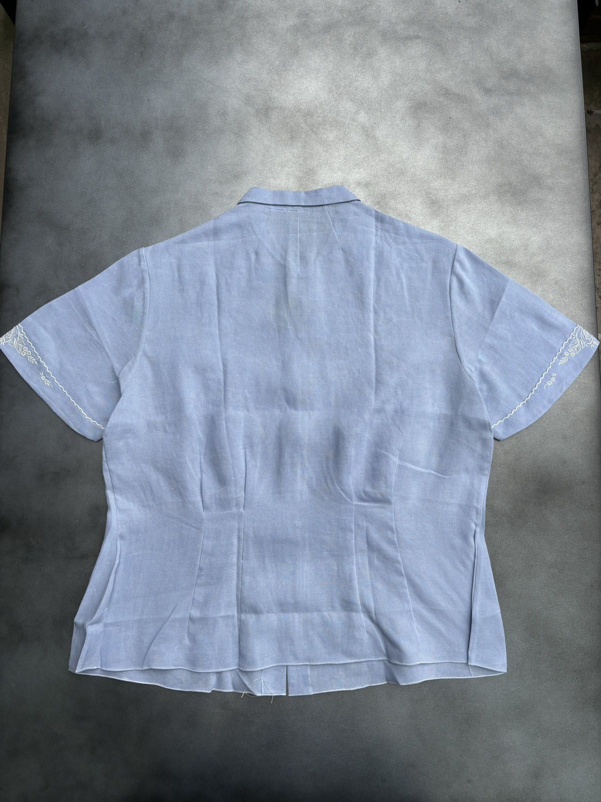 Vintage 1960s Deadstock Vintage Embroidered Shortsleeve Sheer Lace Size S / US 4 / IT 40 - 9 Thumbnail