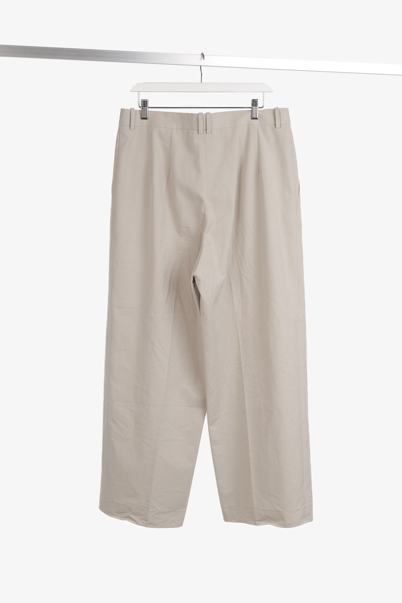 The Row The Row Igor Oatmeal Cotton Pleated Wide-Leg Pants Size 32" / US 10 / IT 46 - 2 Thumbnail