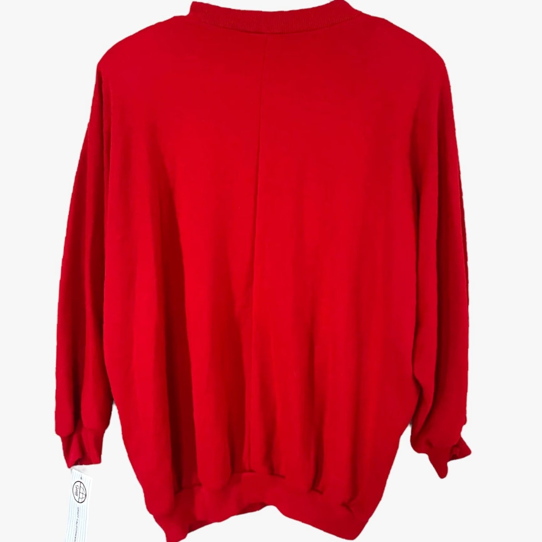 GRAFF VINTAGE Graff Californiaware Sweater Womens XL Red V-Neck Shoulder Pads Holiday Embellished Pullover New Size XL / US 12-14 / IT 48-50 - 3 Thumbnail