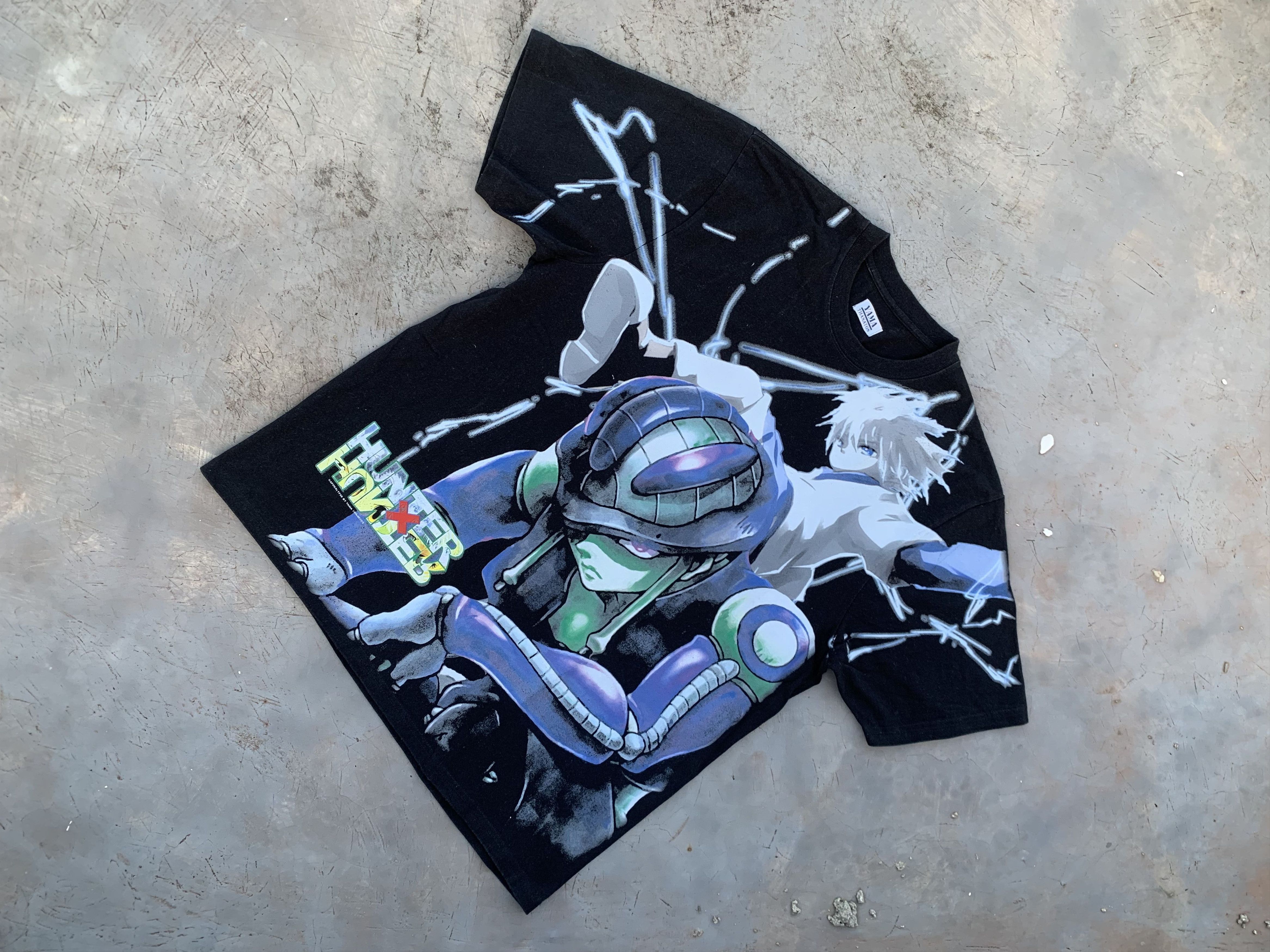 image of Anima x Vintage Bootleg Hunterxhunter Killua Fansmade Shirt Limited in Black, Men's (Size XL)
