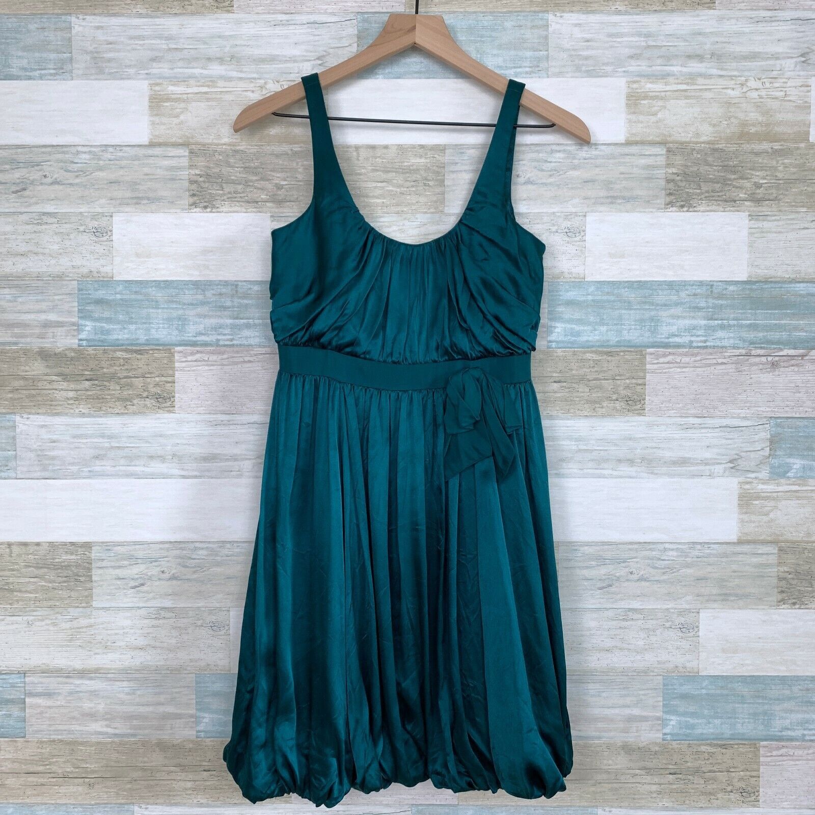 Laundry by Shelli Segal Laundry Shelli Segal Pure Silk Bubble Dress Green Mini 2 Size XS / US 0-2 / IT 36-38 - 2 Thumbnail