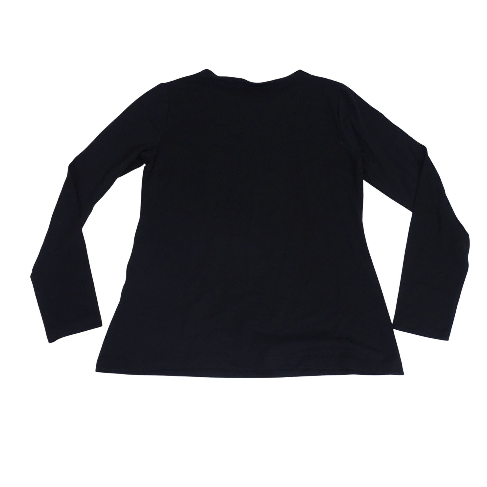 Lands' End Lands End Women Black Long Sleeve Crewneck Knit Top T-shirt Size S / US 4 / IT 40 - 3 Thumbnail
