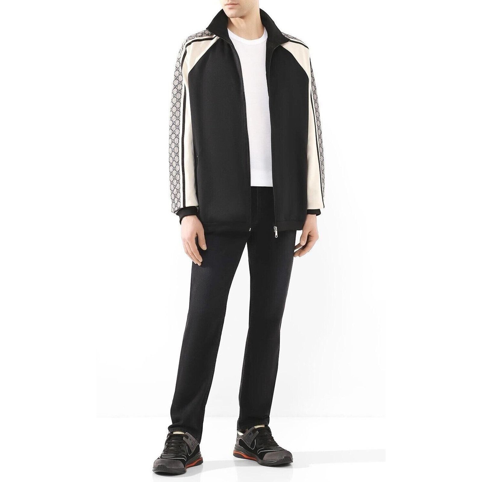 Gucci Gucci Black Oversized Technical Jersey Bomber Track Jacket S Size US S / EU 44-46 / 1 - 16 Thumbnail
