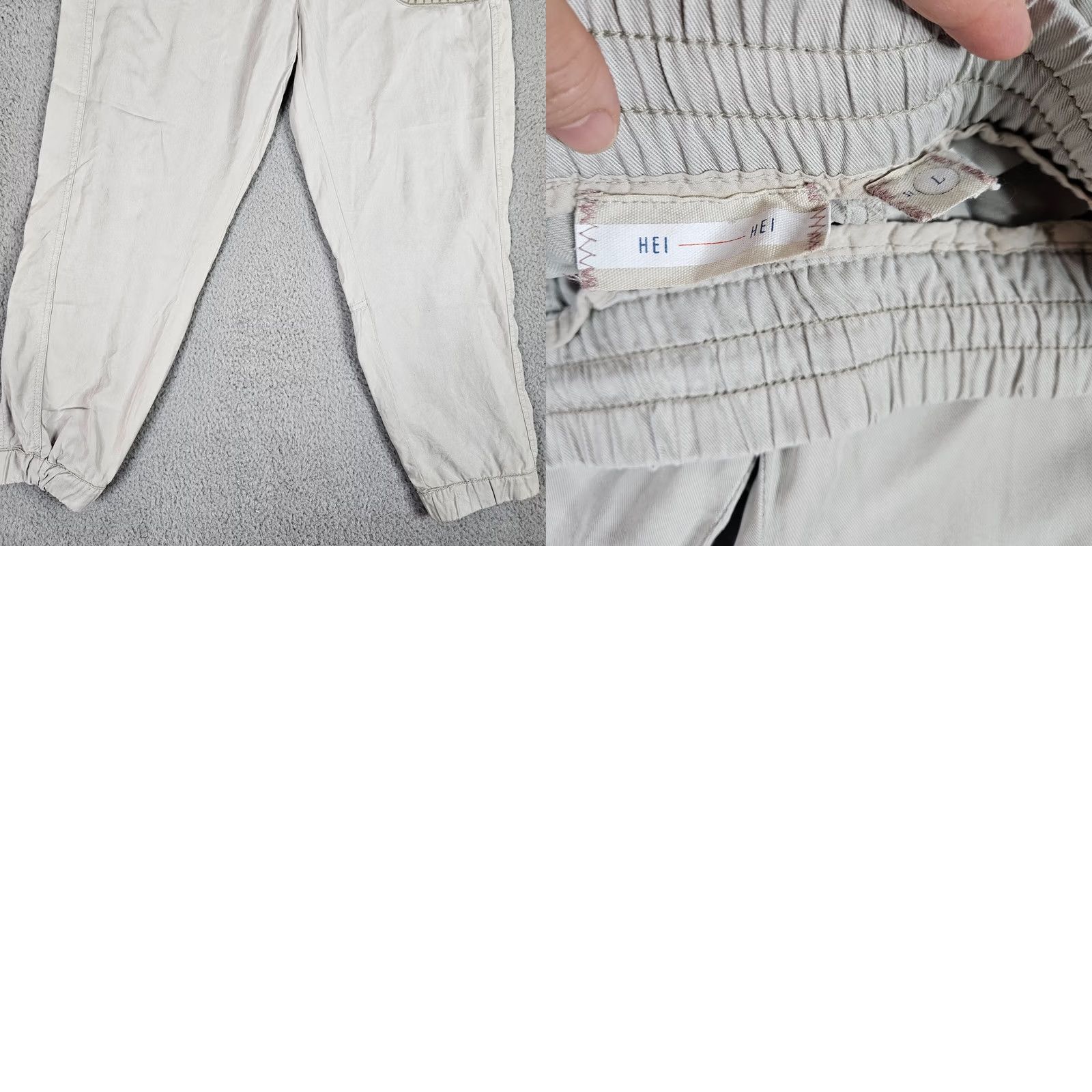 Vintage Hei Hei Women's Pants Jogger Tapered Pockets Studded Light Gray L Regular Inseam 24.5 in Size L Gray Mens Womens Girls Boys Size 36" / US 14 / IT 50 - 8 Thumbnail
