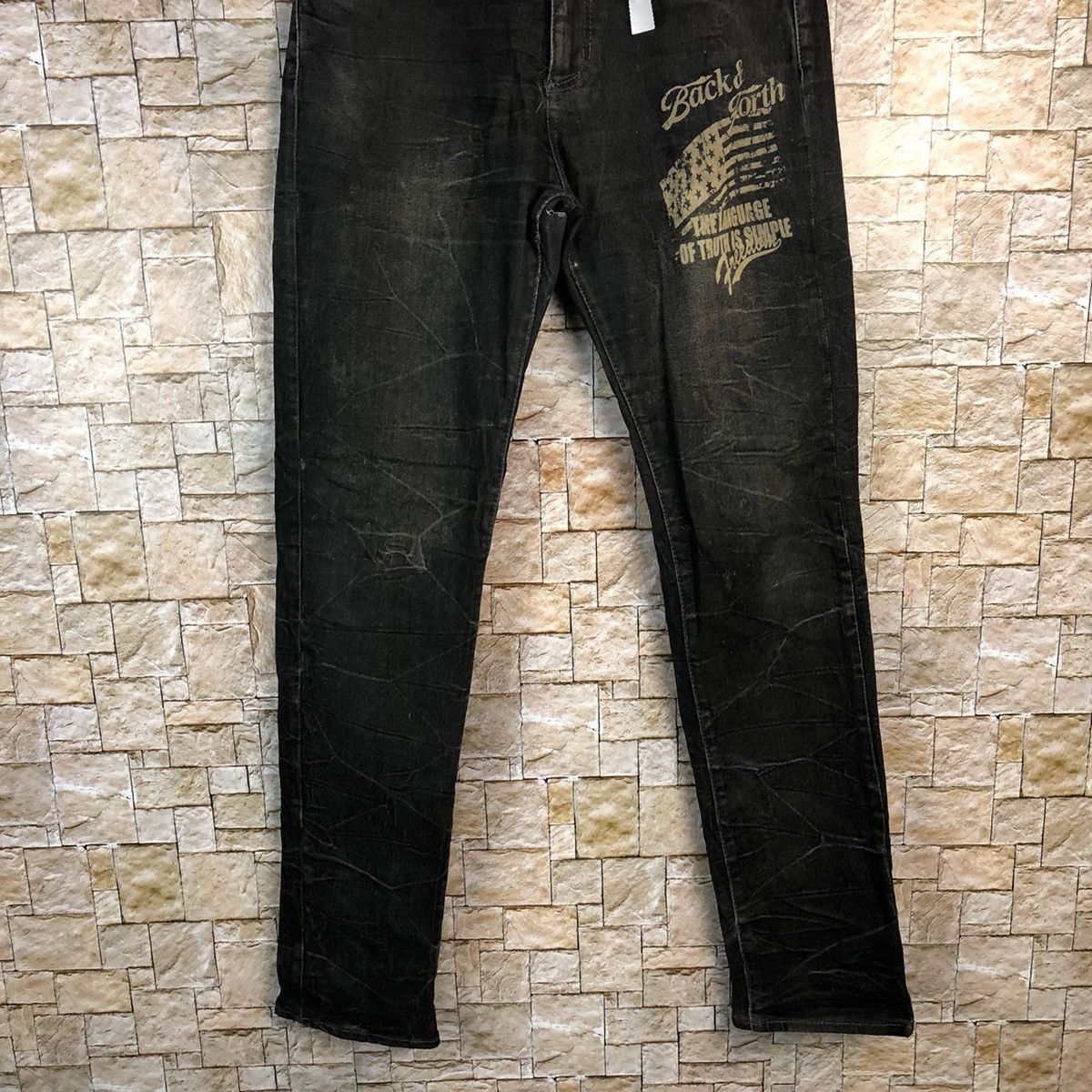 Japanese Brand Japan vintage Black Denim jeans Pants #A639 Size US 29 - 3 Thumbnail