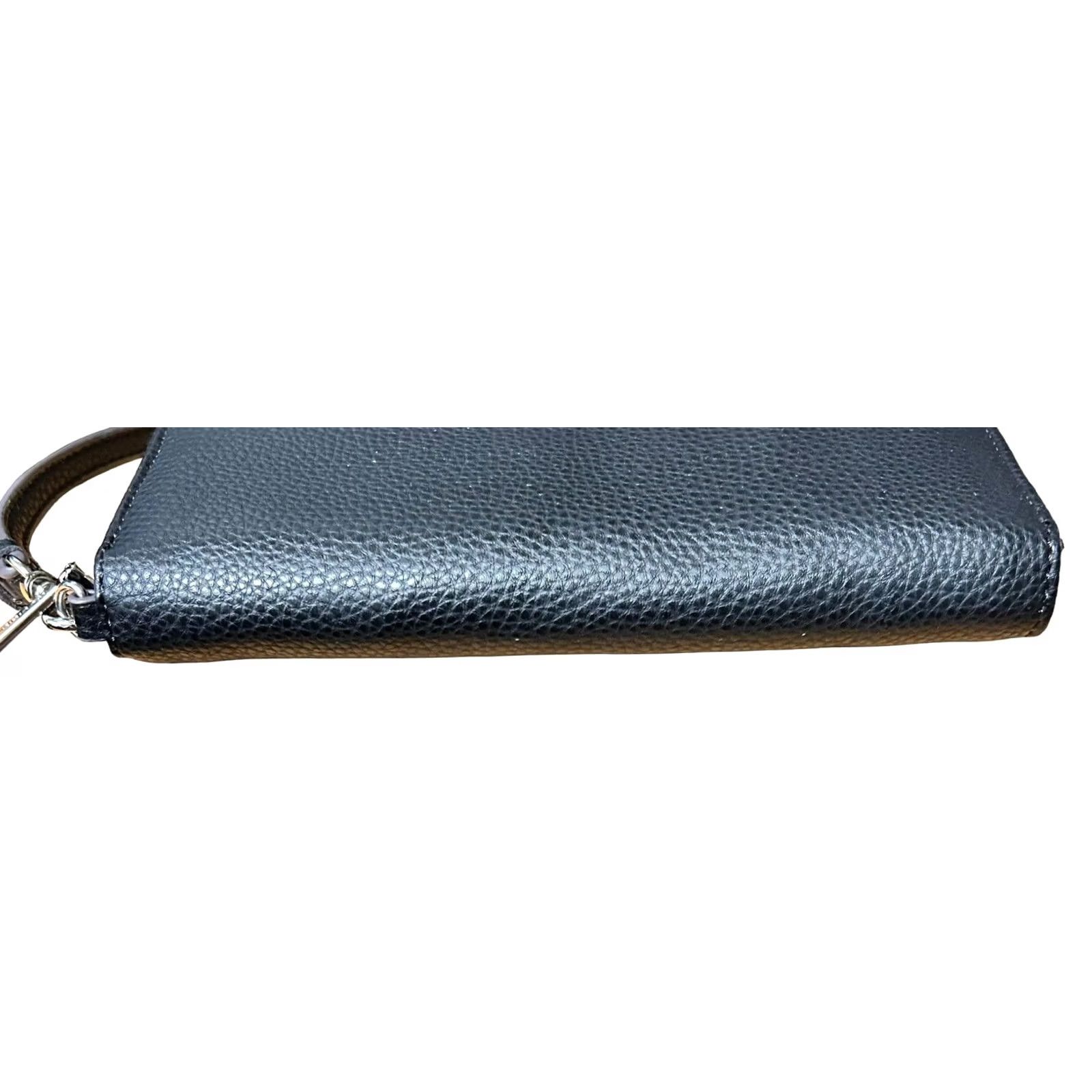 Liz Claiborne Liz Claiborne Wallet Wristlet Pebble Leather Black Full Zip Credit Card ZIP-Around Women's One Size Black Pebble Leather Wristlet Wallet Size ONE SIZE - 3 Thumbnail