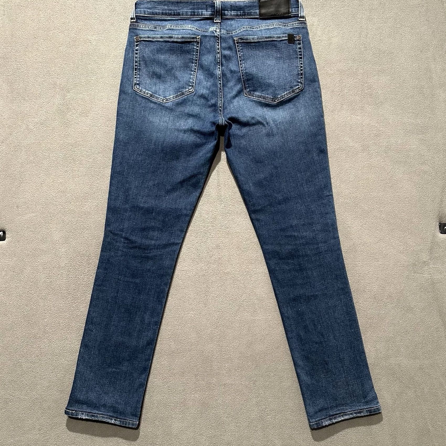 Denime Fidelity Jeans Mens 36 (35x30.5) Blue Torino Medium Wash Denim Stretch Slim Fit - 60 Day Return Size US 36 / EU 52 - 2 Thumbnail