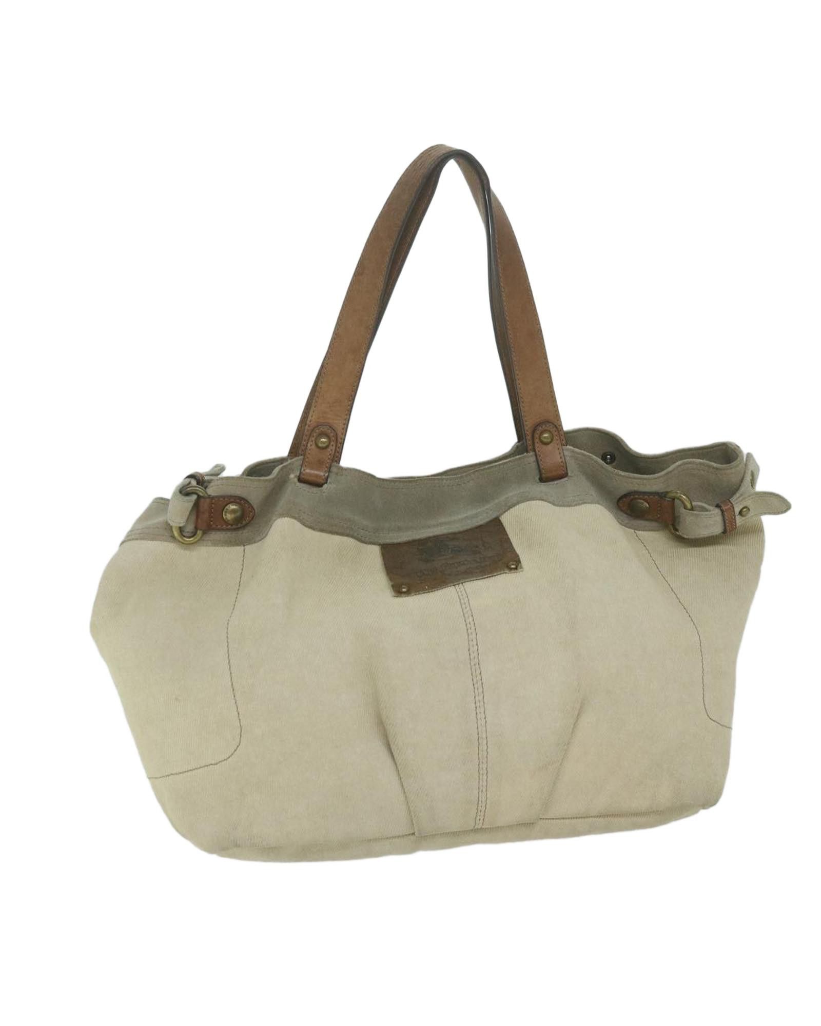 image of Burberry Beige Canvas Tote Bag With Metal Fittings And Practical Design, Women's