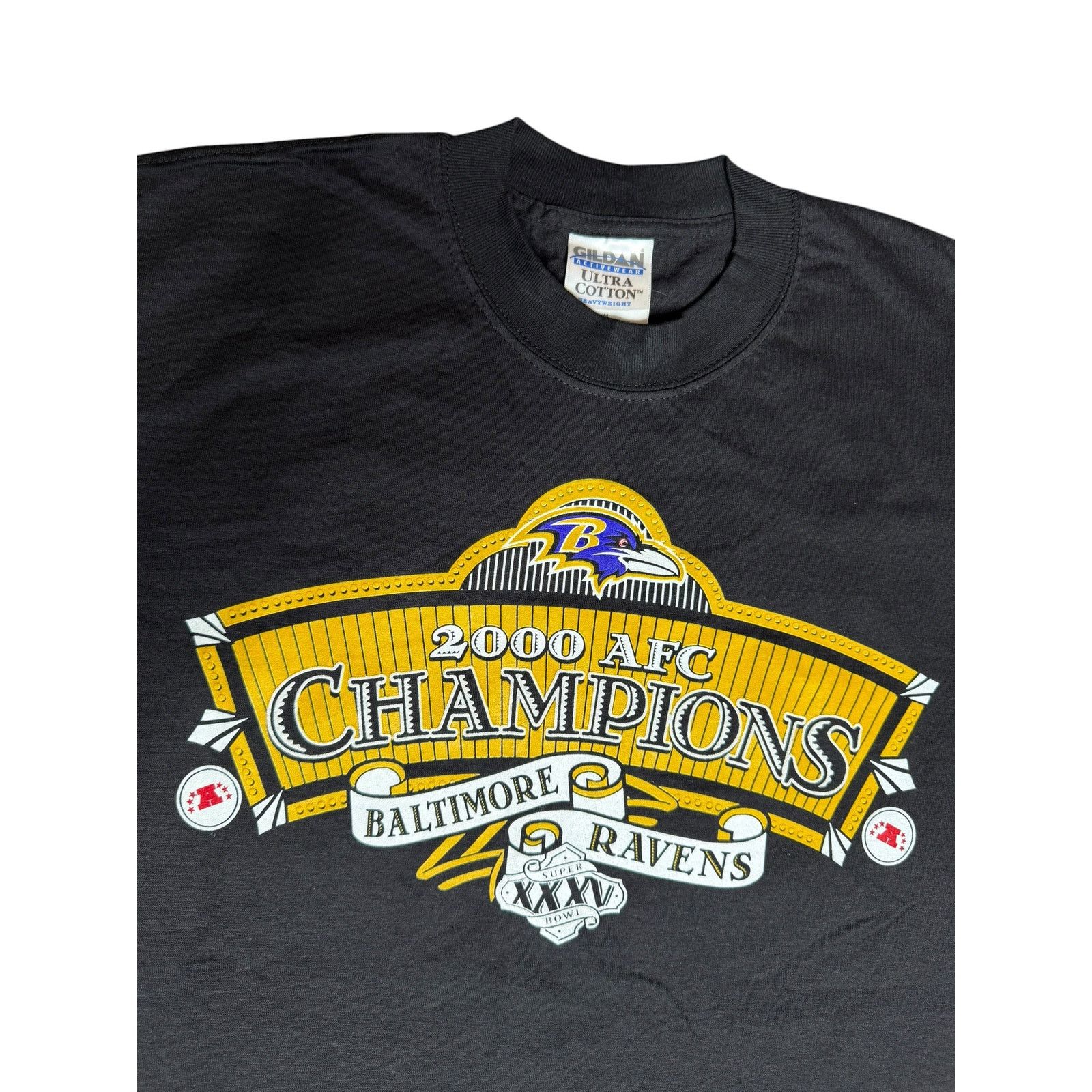 Gildan × NFL × Vintage Vintage Y2k Baltimore Ravens Super Bowl Roster NFL T-Shirt Size US M / EU 48-50 / 2 - 3 Thumbnail