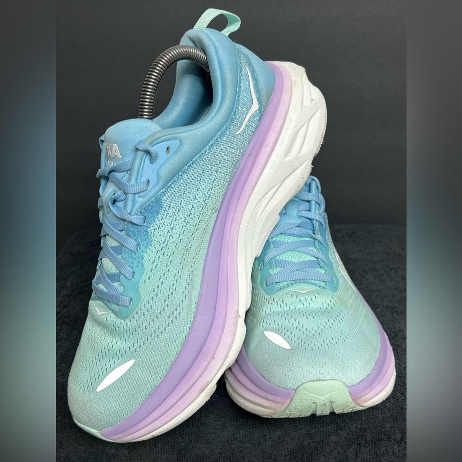 Hoka Hoka Bondi 8 Shoes Womens 9 B Airy Blue Sunlit Ocean Size US 9 / IT 39 - 2 Thumbnail
