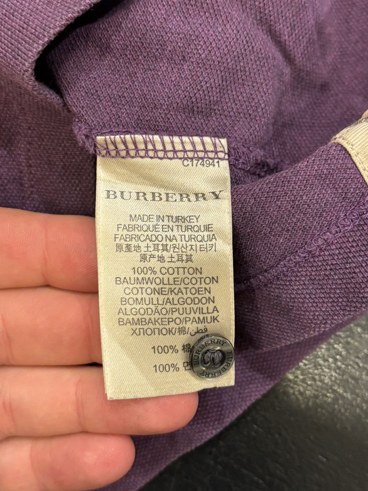 Burberry Burberry Brit Polo - Purple Size US L / EU 52-54 / 3 - 5 Thumbnail