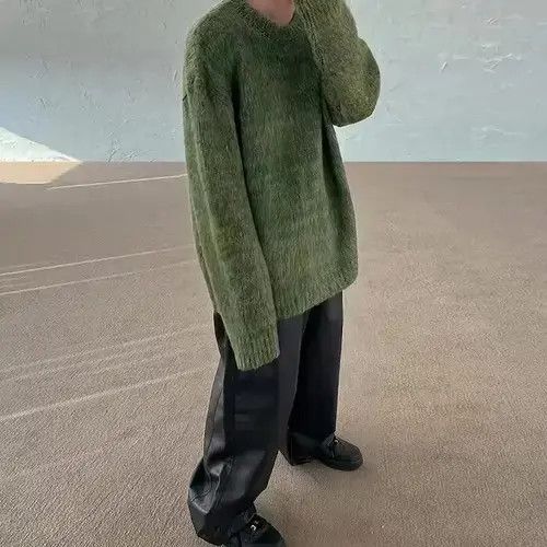 Aran Isles Knitwear Green Mohair Knit Sweater Size US M / EU 48-50 / 2 - 2 Thumbnail