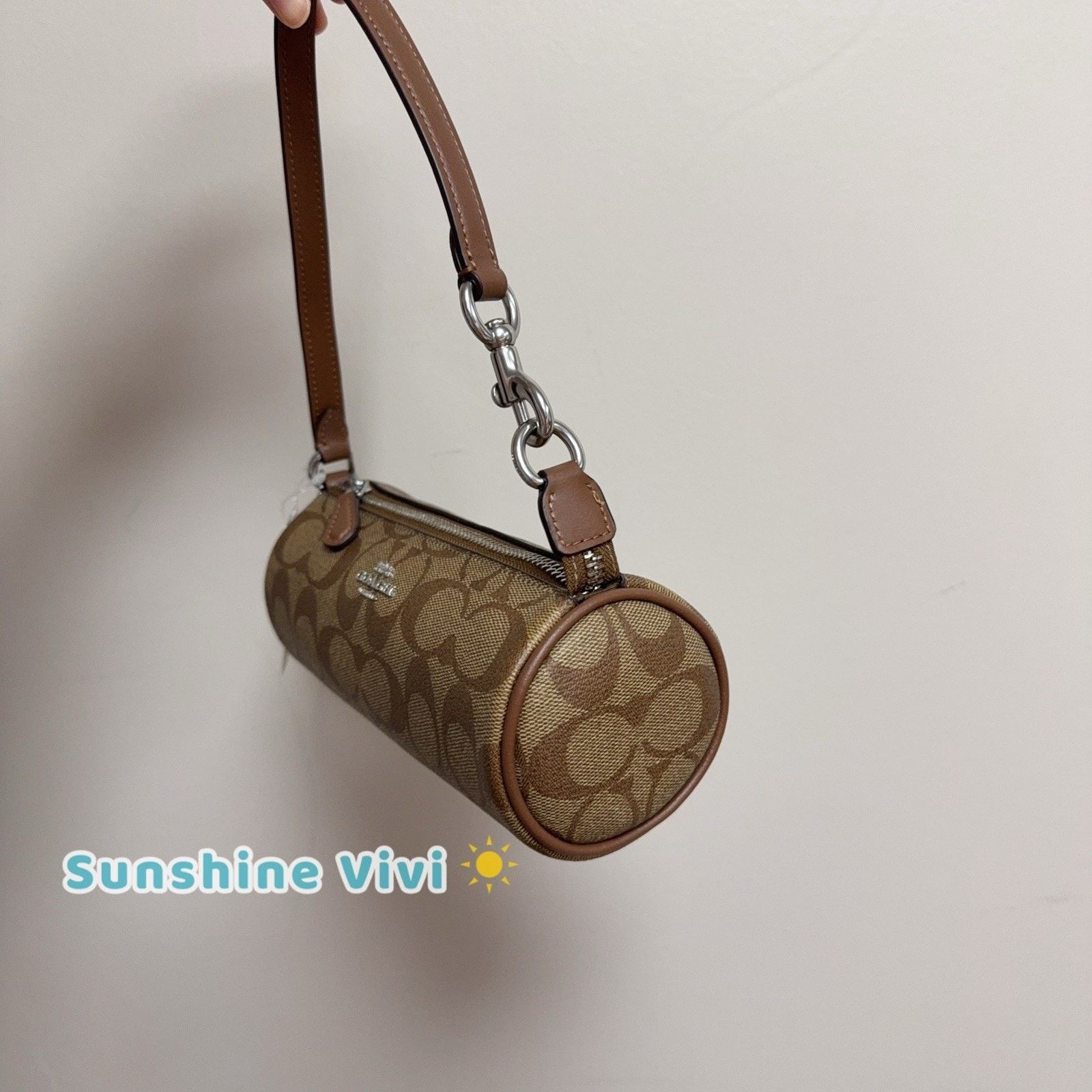 Coach NWT Coach CP475 Nolita Barrel Bag Khaki Saddle / silver Size ONE SIZE - 5 Thumbnail