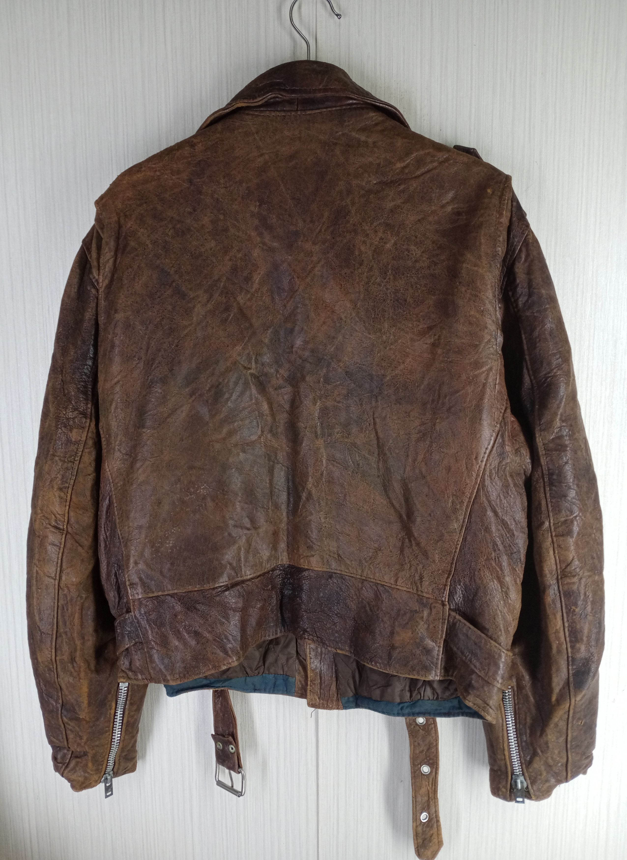 Vintage 60s French Army Japa Pilot Genuine Leather Flight Jacket Size US M / EU 48-50 / 2 - 10 Thumbnail