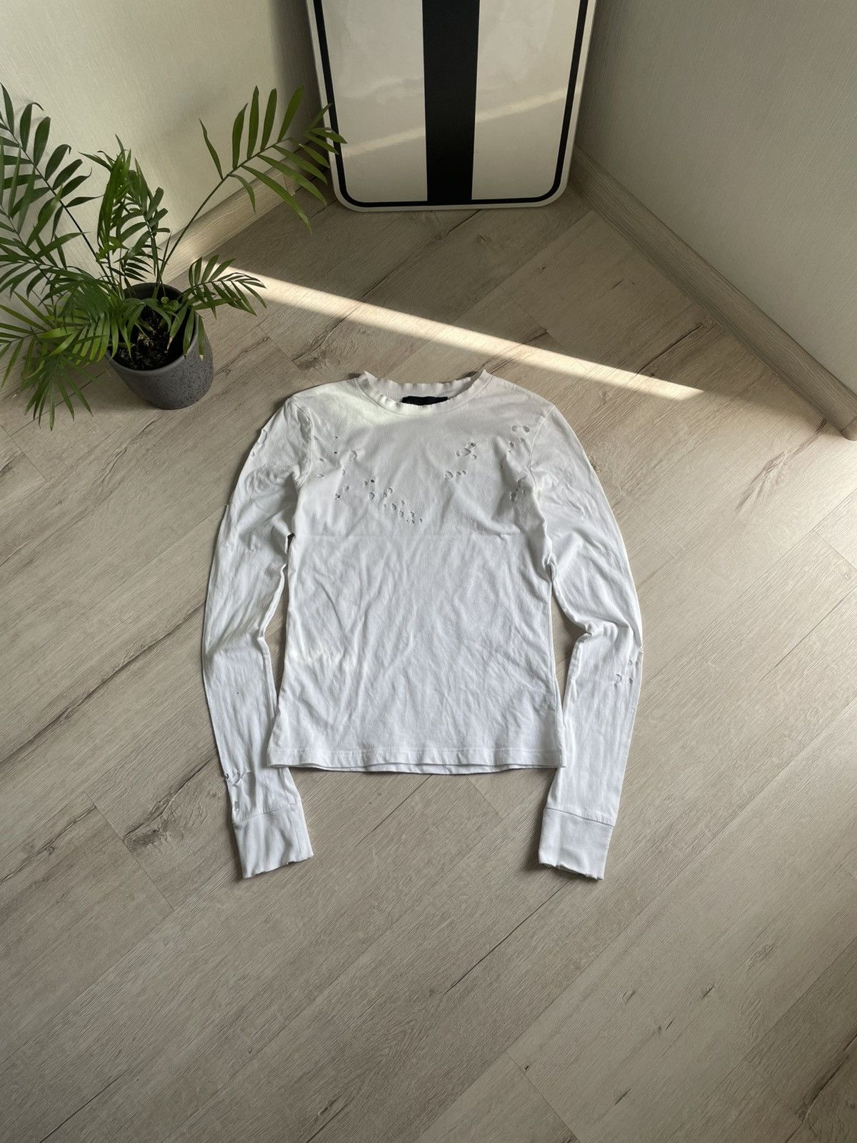 Designer × Kendall And Kylie Kendall + Kyle Distressed White Long-sleeve Size S / US 4 / IT 40 - 1 Thumbnail