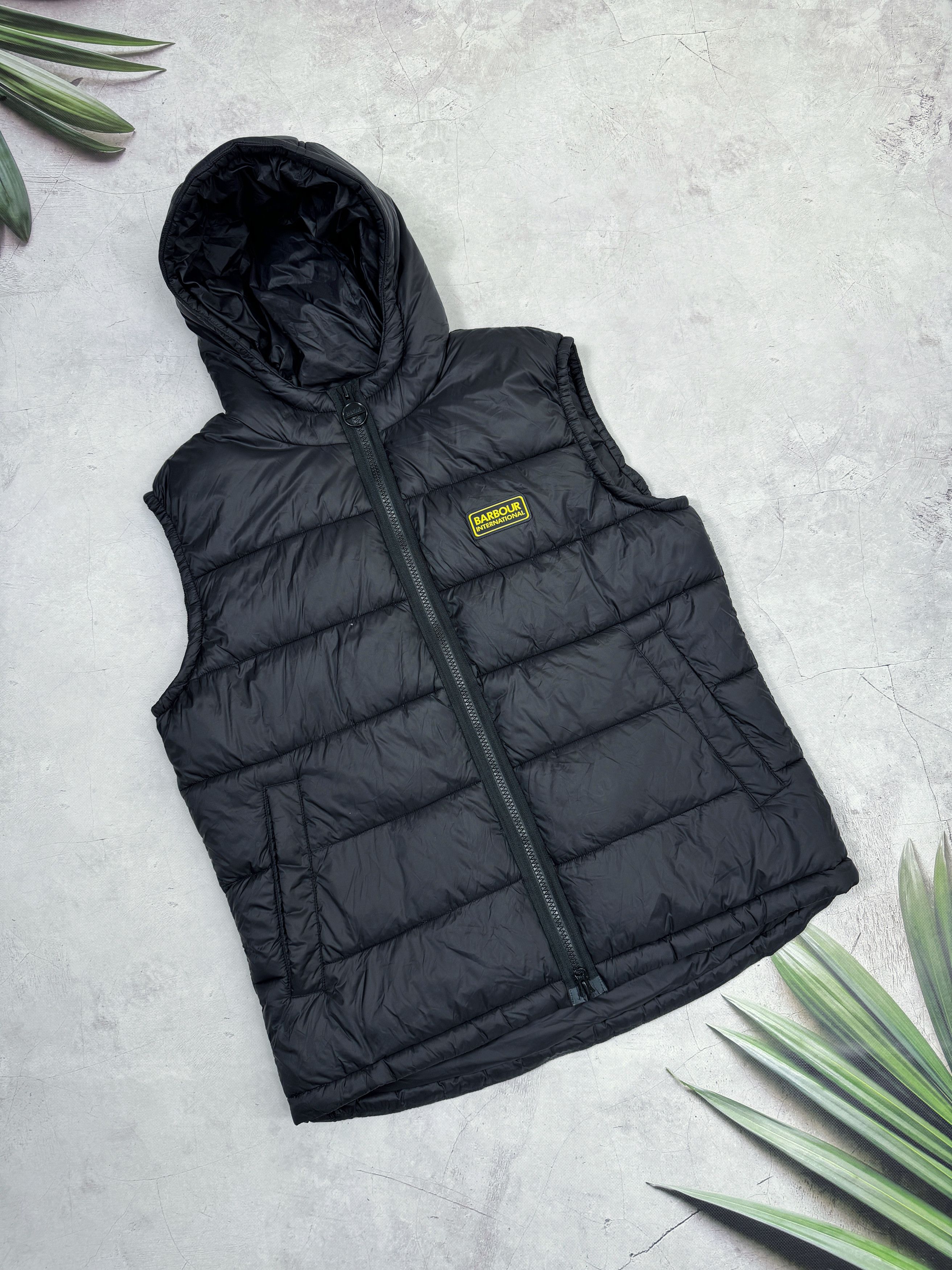 image of Barbour International Bobber Gilet Quilt Vest in Black, Men's (Size Large)