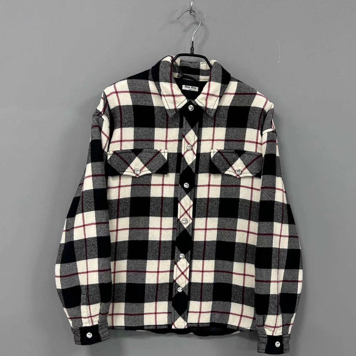 Miu Miu MIUMIU Plaid Back Logo Padded Jacket Women's 36 Size XS / US 0-2 / IT 36-38 - 1 Thumbnail
