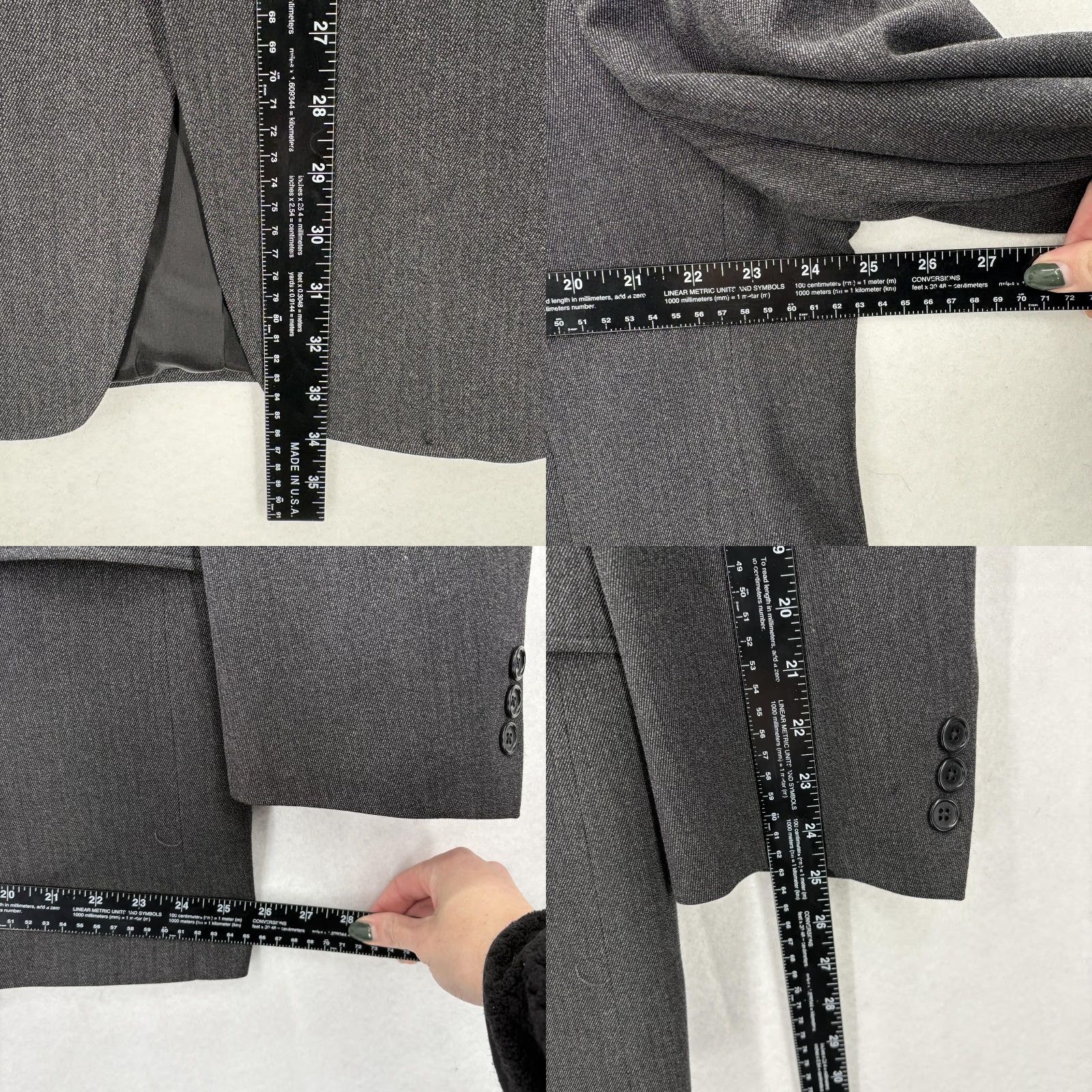 Cremieux Daniel Cremieux Blazer Mens 46R Gray Pure Wool Loro Piana Sport Coat Jacket Size 46R - 9 Thumbnail