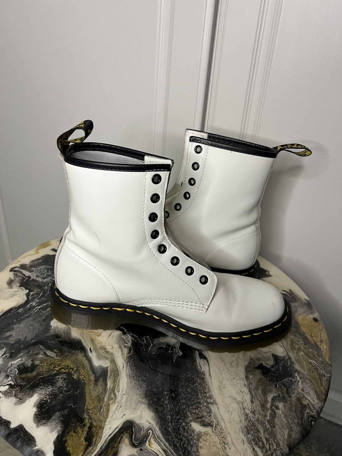 Dr. Martens Dr. Martens 1460 Smooth Leather White Boot Size US 9 / IT 39 - 9 Thumbnail