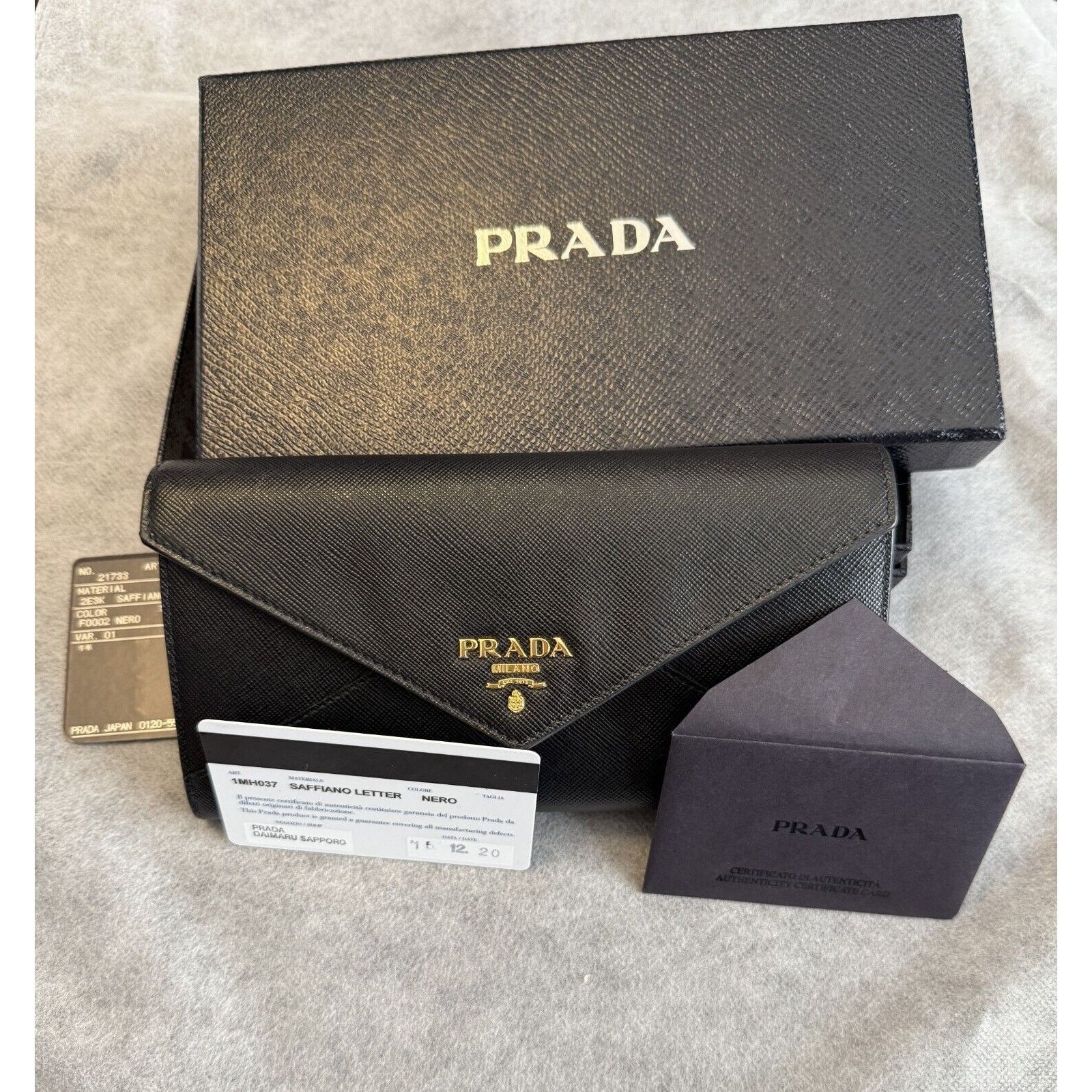 Saffiano Leather Prada Flap Wallet Prada Milano 00's Perforated