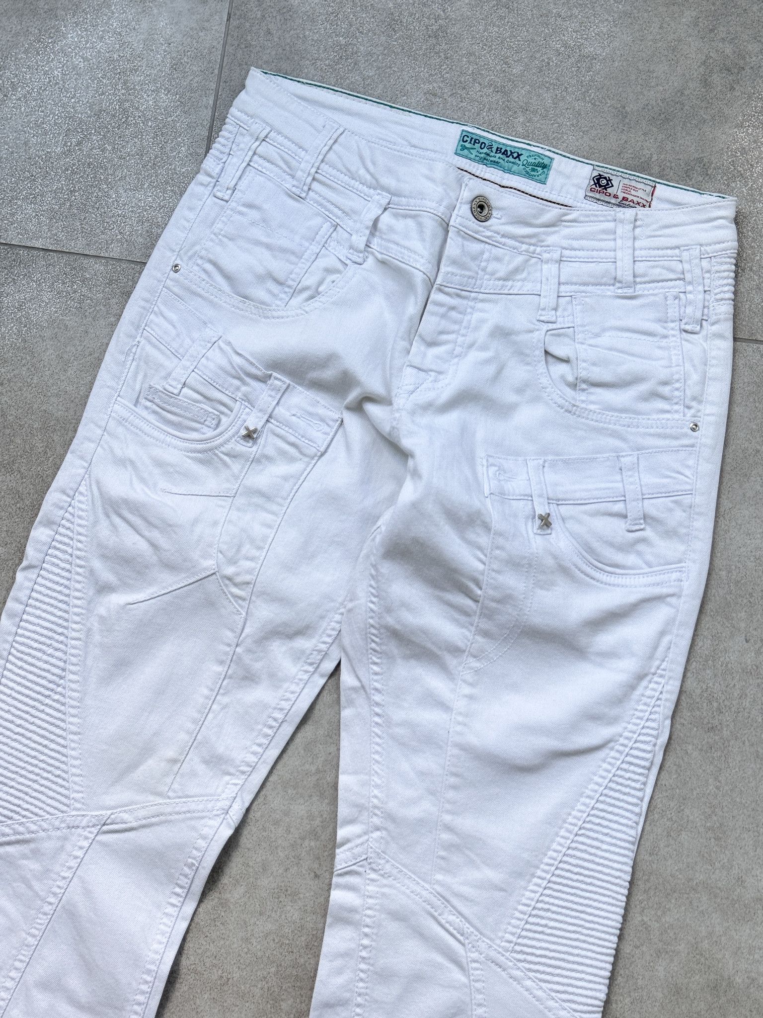Japanese Brand Vintage Cipo Baxx White Jeans Size US 31 - 3 Thumbnail