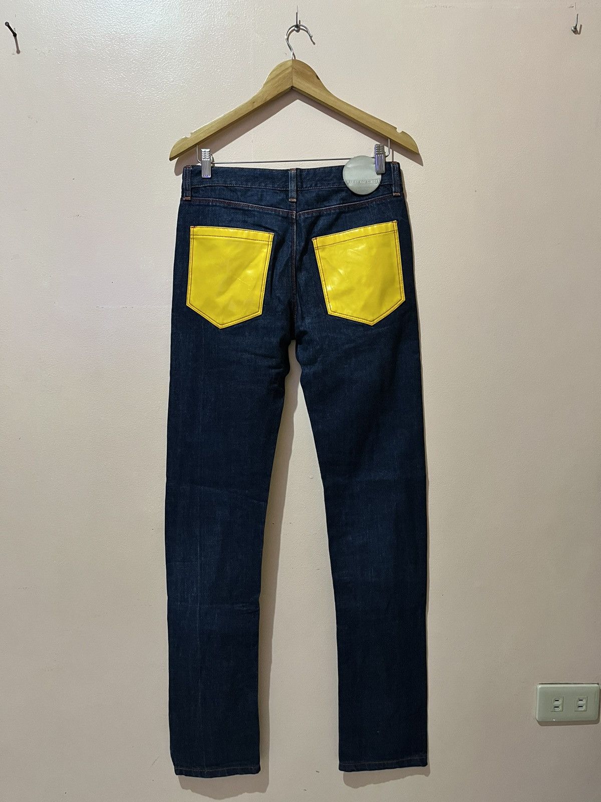 Raf by Raf Simons Raf By Raf Simons - Yellow Patent Back Pockets - Jeans Size US 30 / EU 46 - 9 Thumbnail