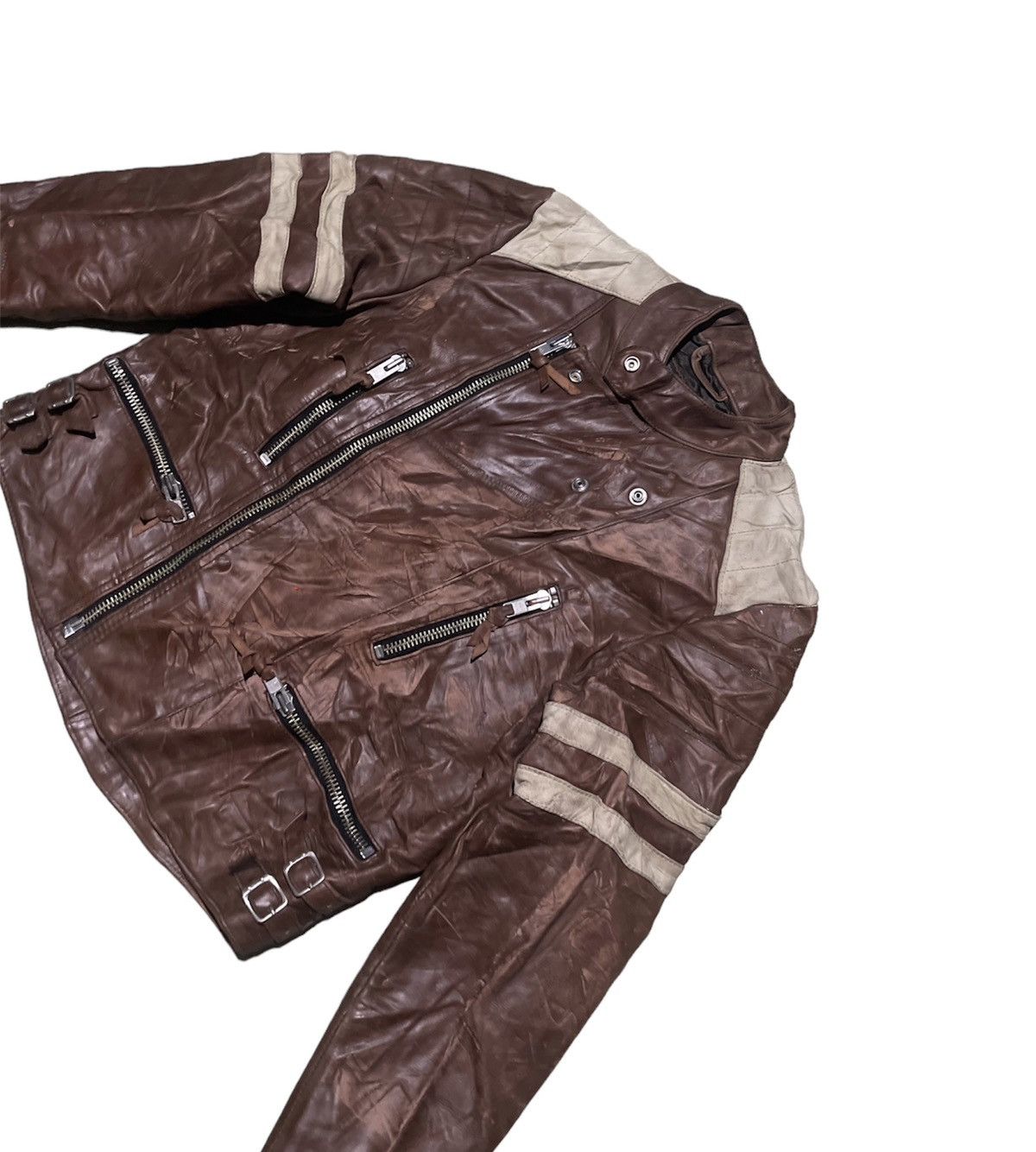 Vintage WILLIE Retro Racing Jacket Zipper Chest Buckle Straps Size US S / EU 44-46 / 1 - 11 Thumbnail