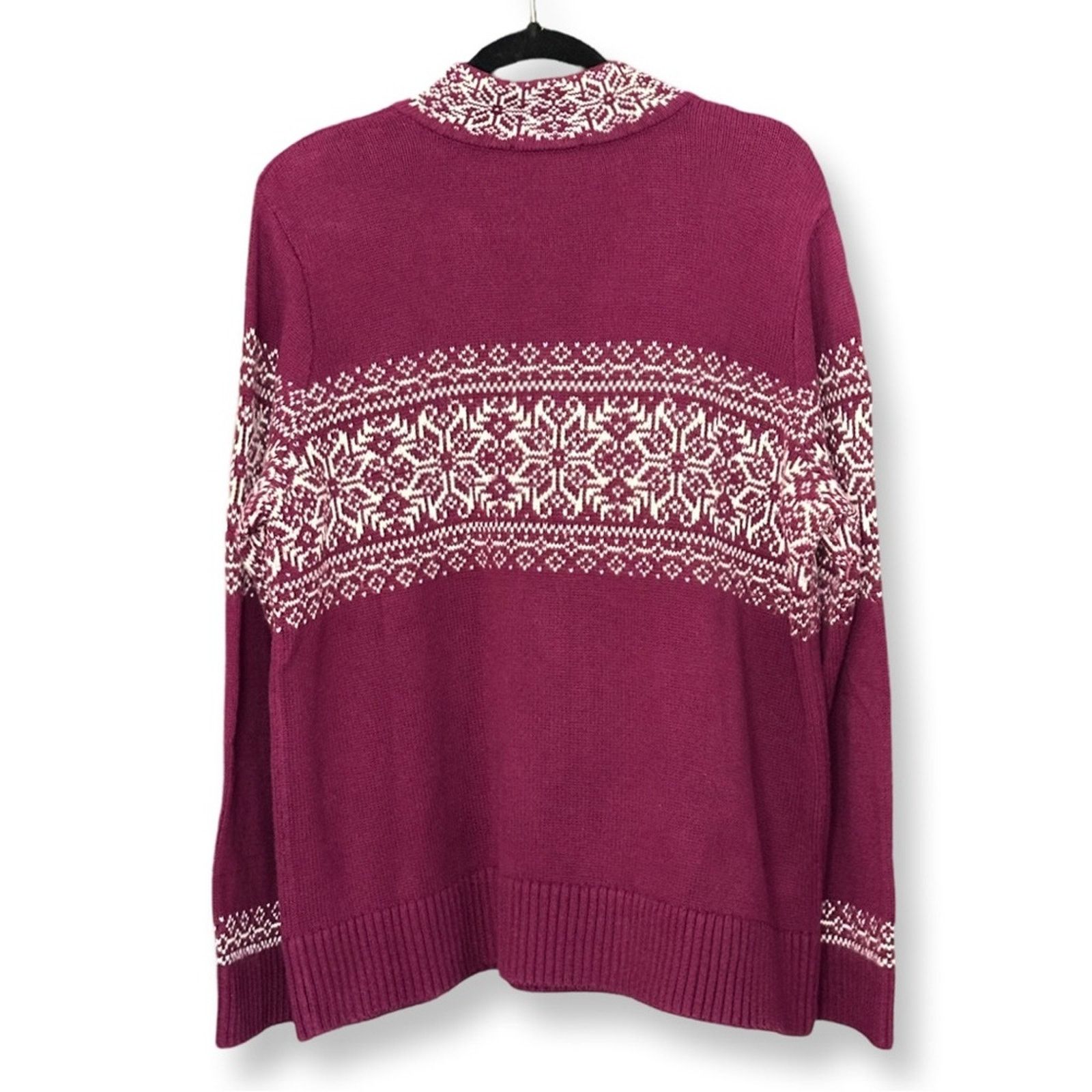 Vintage Vintage Christopher & Banks Purple Holiday Half Zip Sweater Size XL / US 12-14 / IT 48-50 - 2 Thumbnail