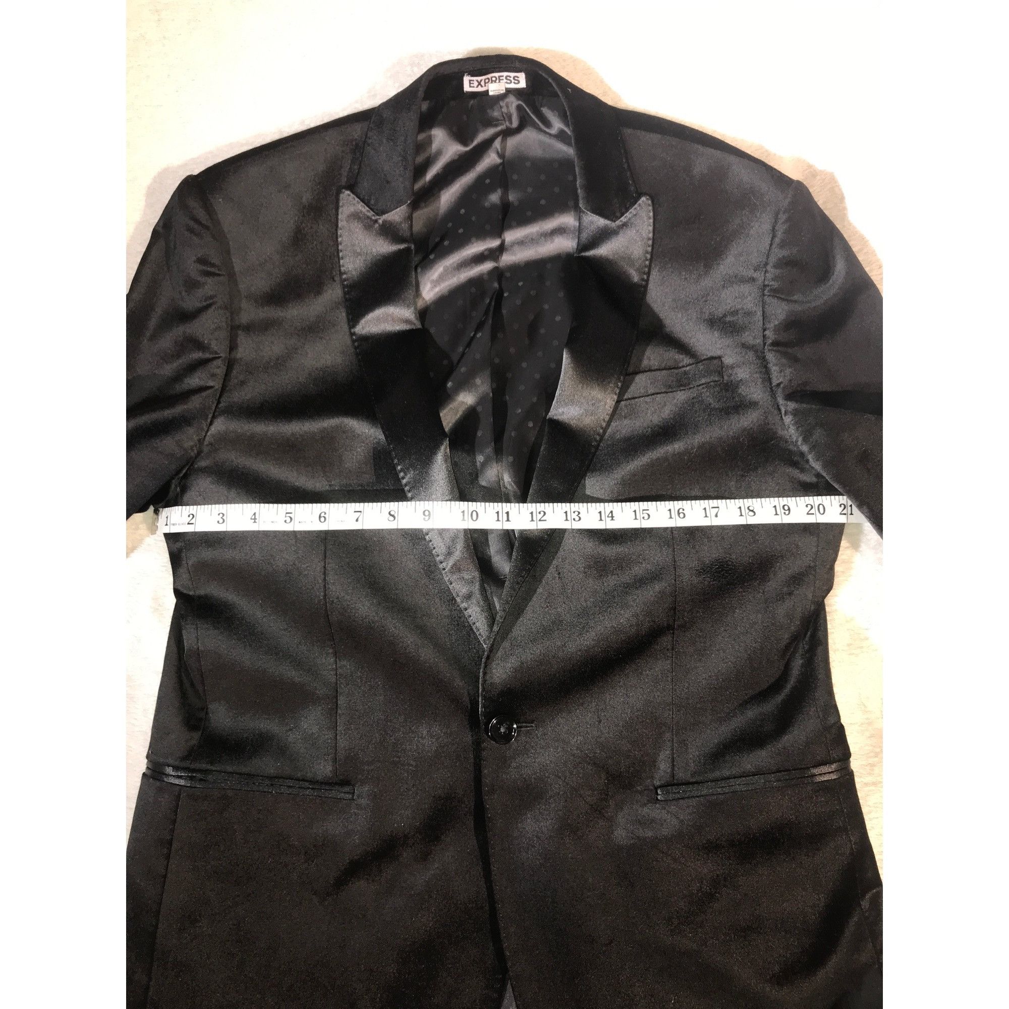 Express Express Men's Photographer Fitted Black Velvet Tuxedo Blazer Size US XXS / EU 40 - 7 Thumbnail