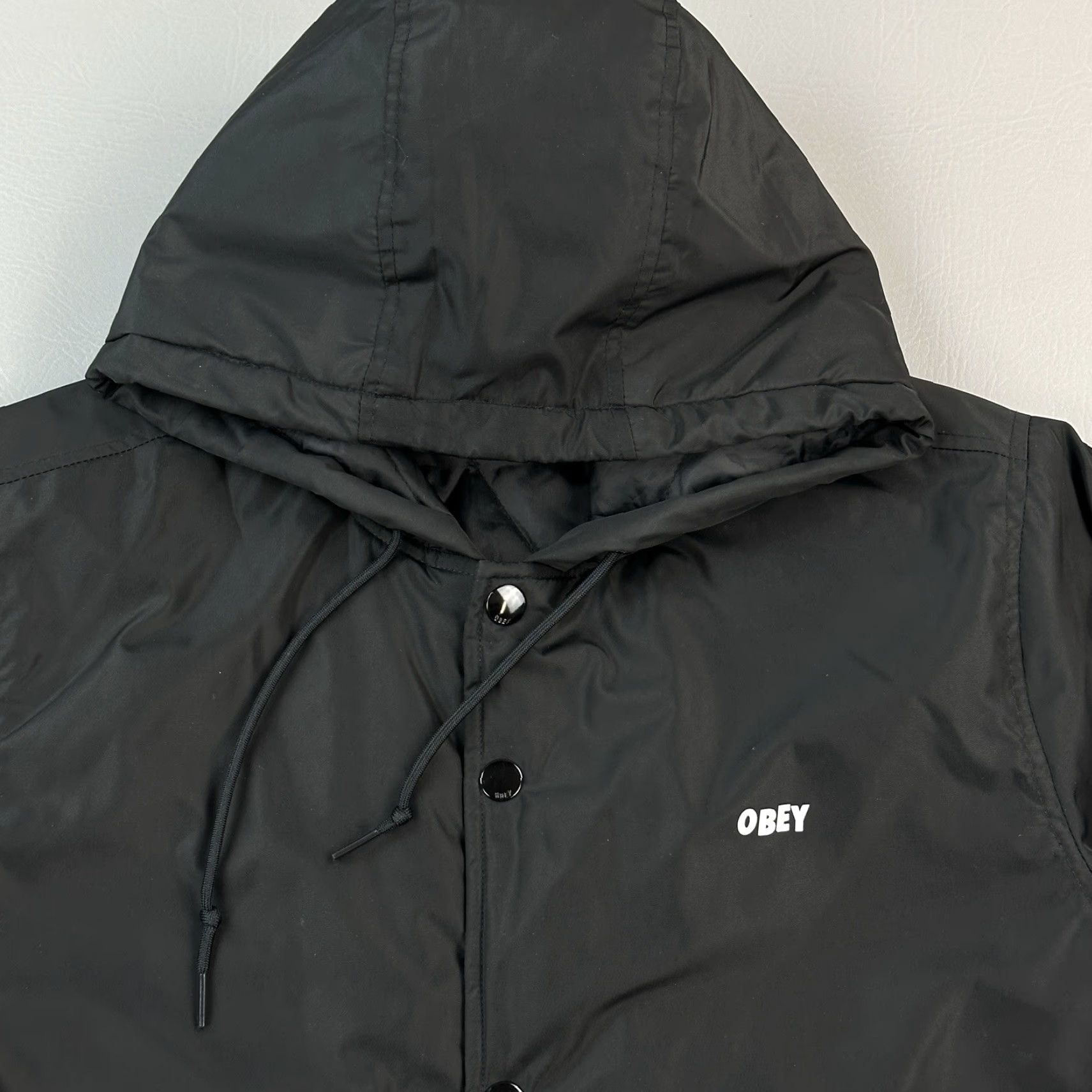 Obey Obey Parka Jacket Mens Medium Black Insulated Snap Front Streetwear Logo Quilted Zipper Long Jacket Seasonal Fall Winter Spring Long Size US M / EU 48-50 / 2 - 5 Thumbnail