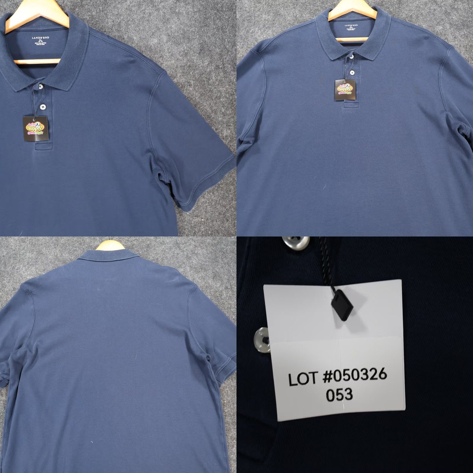 Lands' End Lands' End Polo Shirt Mens XL Navy Blue 100% Pima Cotton Short Sleeve Size US XL / EU 56 / 4 - 8 Thumbnail