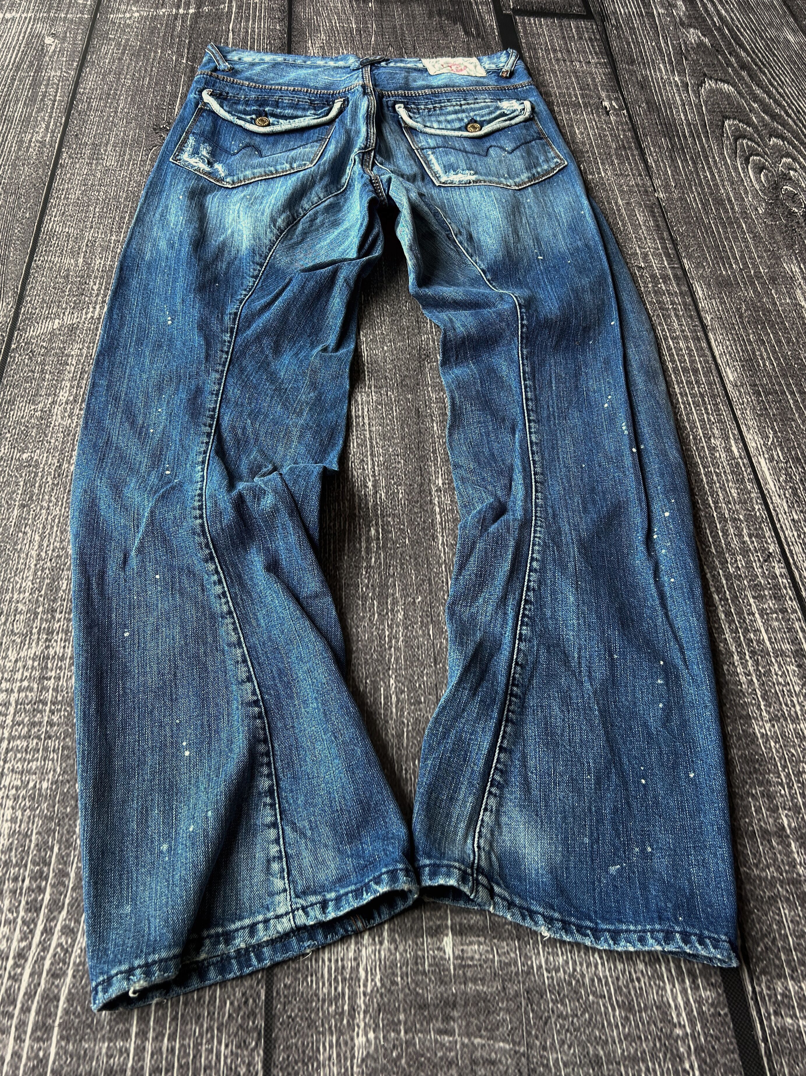 Vintage CRAZY VTG RICK OWENS STYLE WASHED JAPANESE JEANS Y2K Size US 32 / EU 48 - 2 Thumbnail