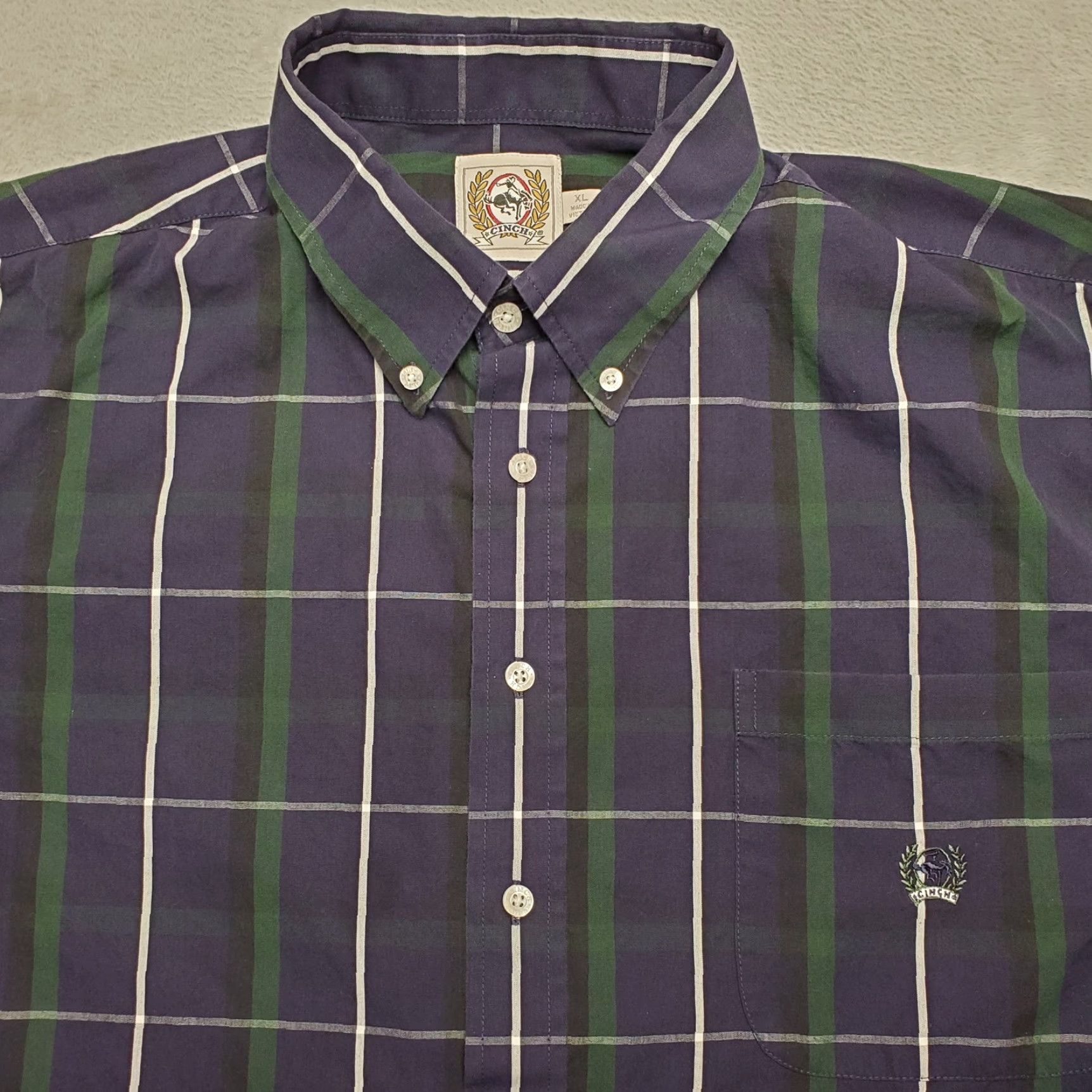 Vintage Cinch Shirt Mens XL Blue Window Pane Plaid Cowboy Western Ranch Casual Shirt Mens XL Blue Window Pane Plaid Cinch Size US XL / EU 56 / 4 - 2 Thumbnail