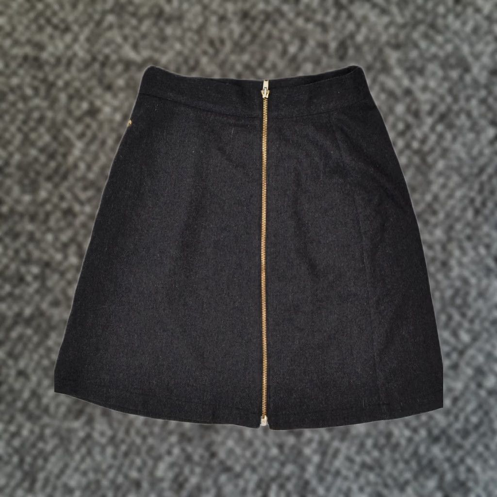 Vintage VINTAGE A-Line Skirt Womens UK 10 Small W26 Grey Wool MO04 Size 28" / US 6 / IT 42 - 1 Thumbnail