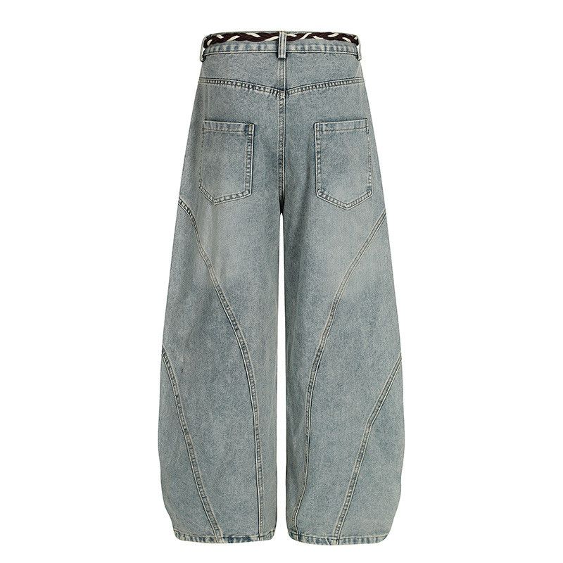 Jean American retro patchwork washed curved jeans for men Size US 32 / EU 48 - 2 Thumbnail