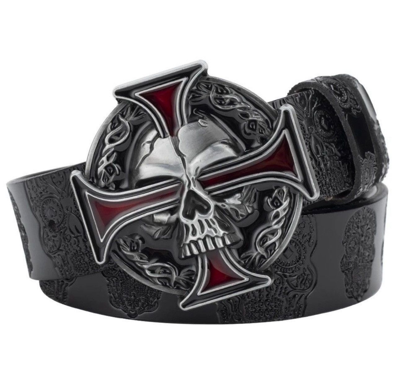 Leather Skull Leather Belt Size ONE SIZE - 1 Thumbnail