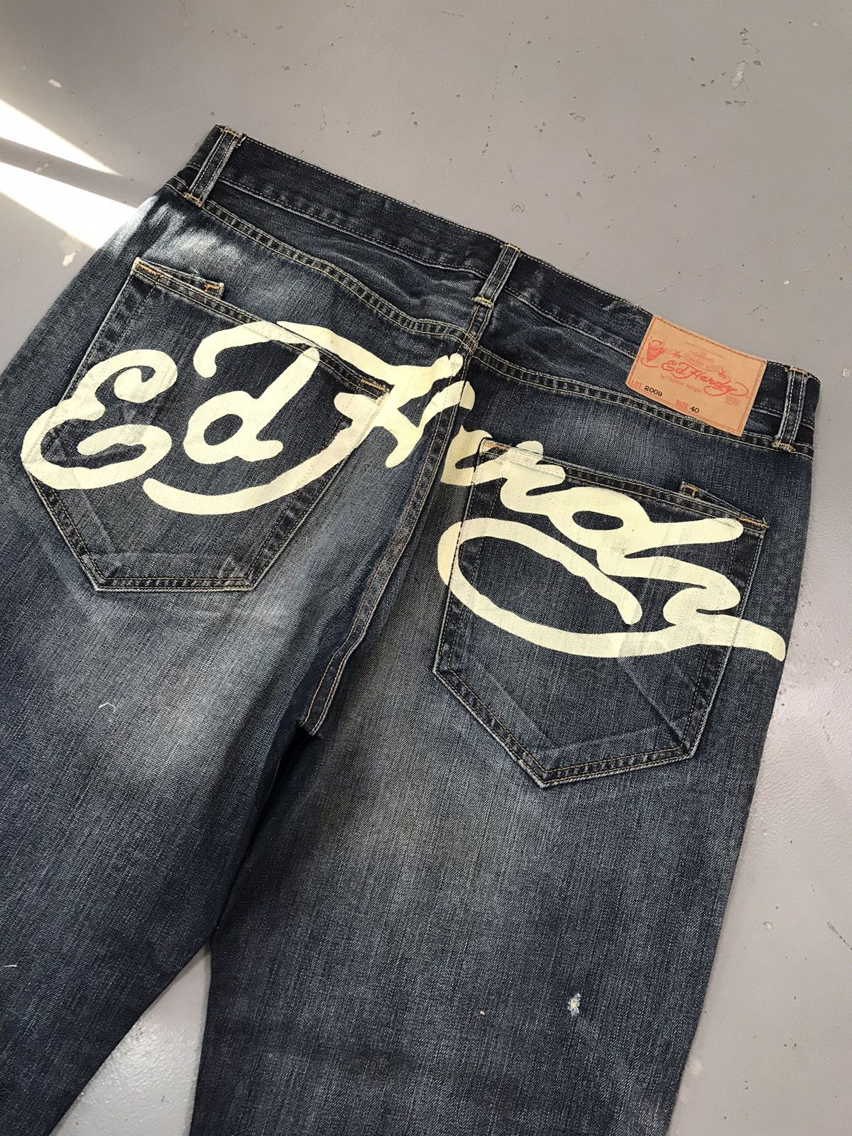 Ed Hardy × Vintage Vintage Edhardy diamond 💎 dragons 🐉 embroidered denim Size US 40 / EU 56 - 9 Thumbnail
