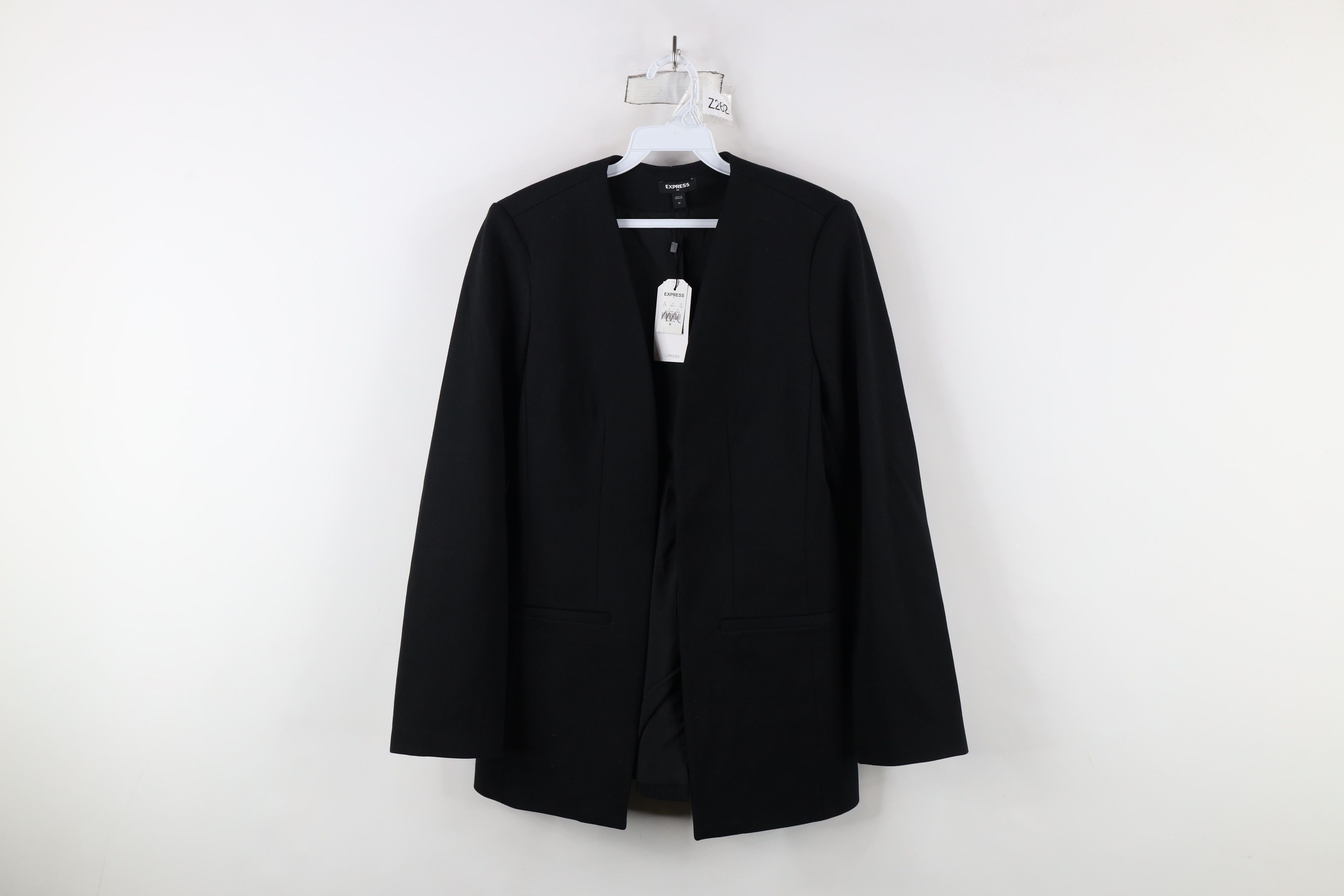 Express × Vintage New Express Open Front Blazer Suit Jacket Sport Coat Black Size M / US 6-8 / IT 42-44 - 1 Thumbnail