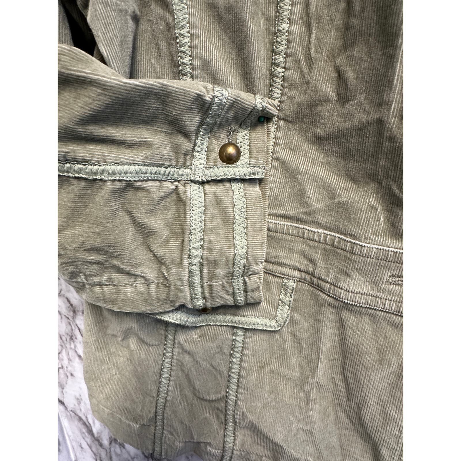 Designer J. Jill Corduroy Green Jacket women size L Size L / US 10 / IT 46 - 8 Thumbnail