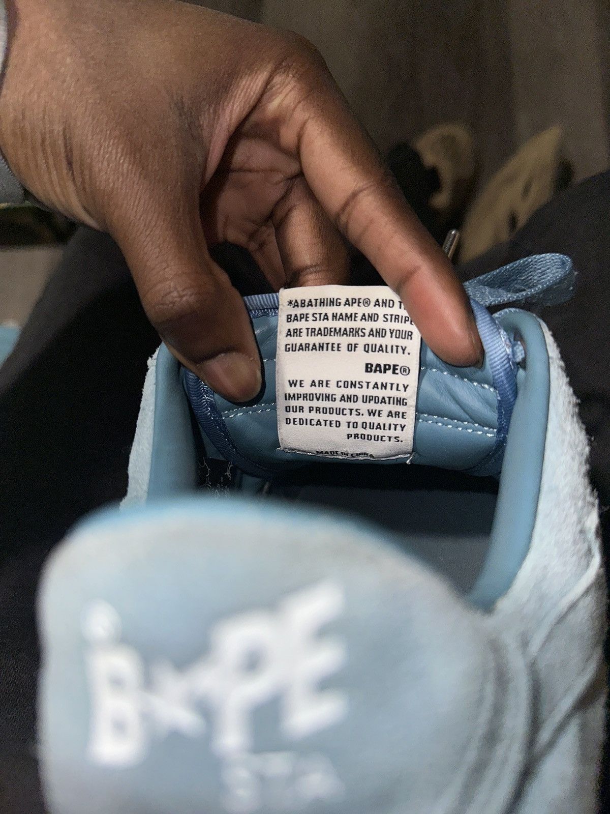 Bape Bapestas Light blue suede Size US 9.5 / EU 42-43 - 14 Thumbnail