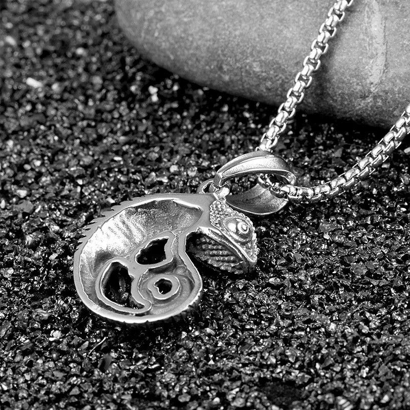 Other Gothic Stainless Steel Chameleon Pendant Necklace Size ONE SIZE - 2 Thumbnail
