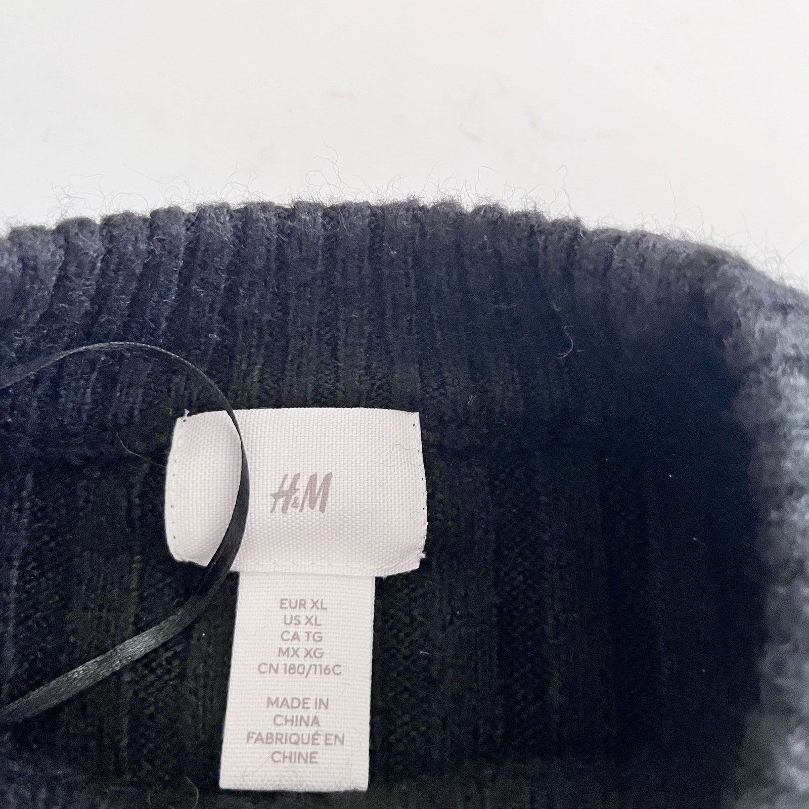 H&M H&M Black White Ribbed Chunky Knit Striped Pullover Sweater Size XL / US 12-14 / IT 48-50 - 6 Thumbnail