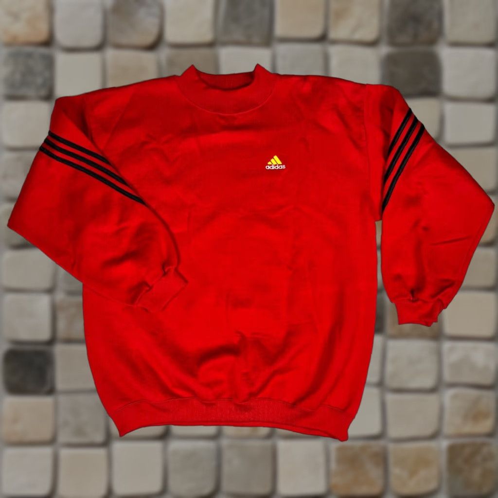 Adidas VINTAGE adidas Sweatshirt Men's 90s Crewneck L Red Mens Size US L / EU 52-54 / 3 - 1 Thumbnail