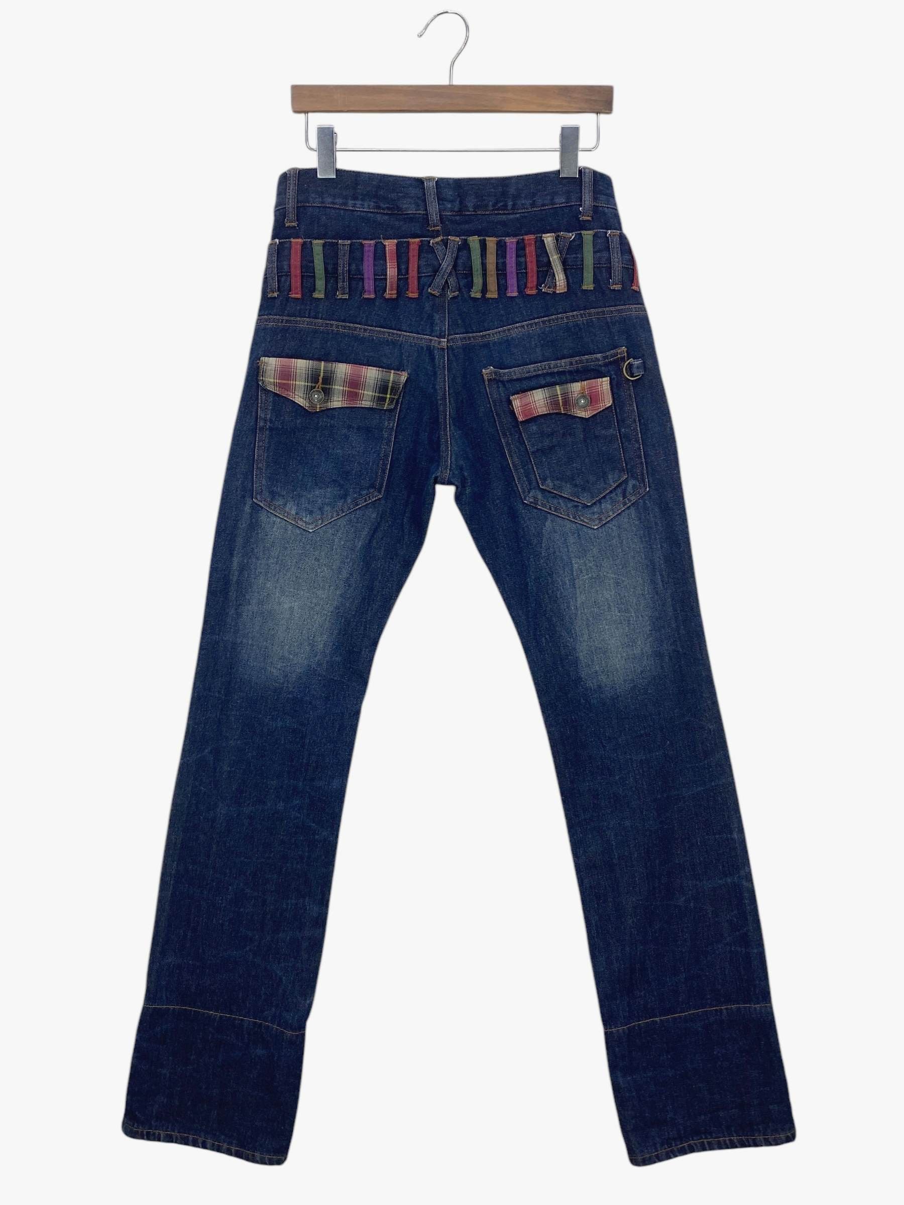 Japanese Brand Double Focus Double Waist Light Wash Denim Size US 31 - 3 Thumbnail
