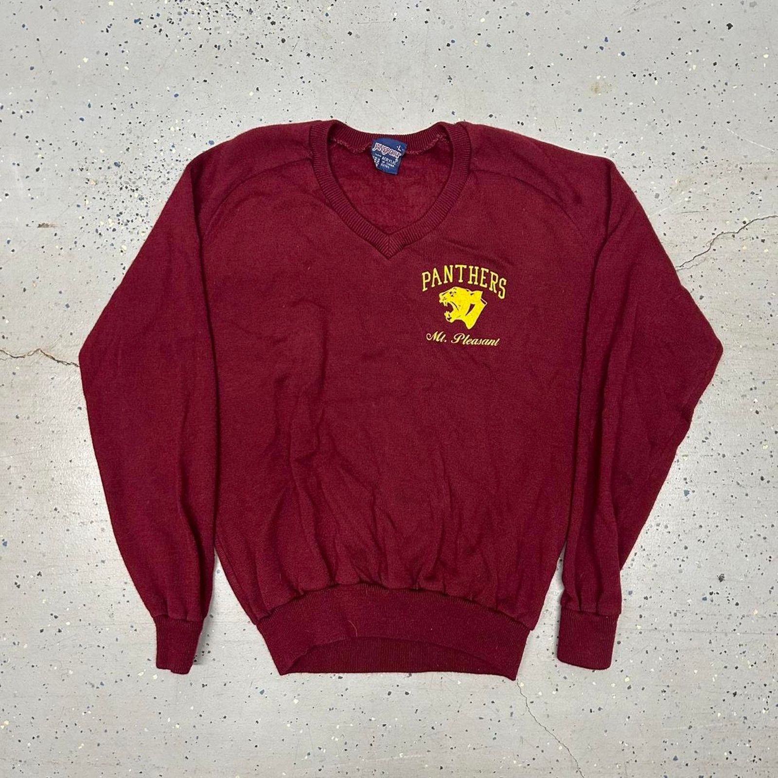 Jansport Red and yellow vintage Panthers 80s sweater Size US L / EU 52-54 / 3 - 1 Thumbnail