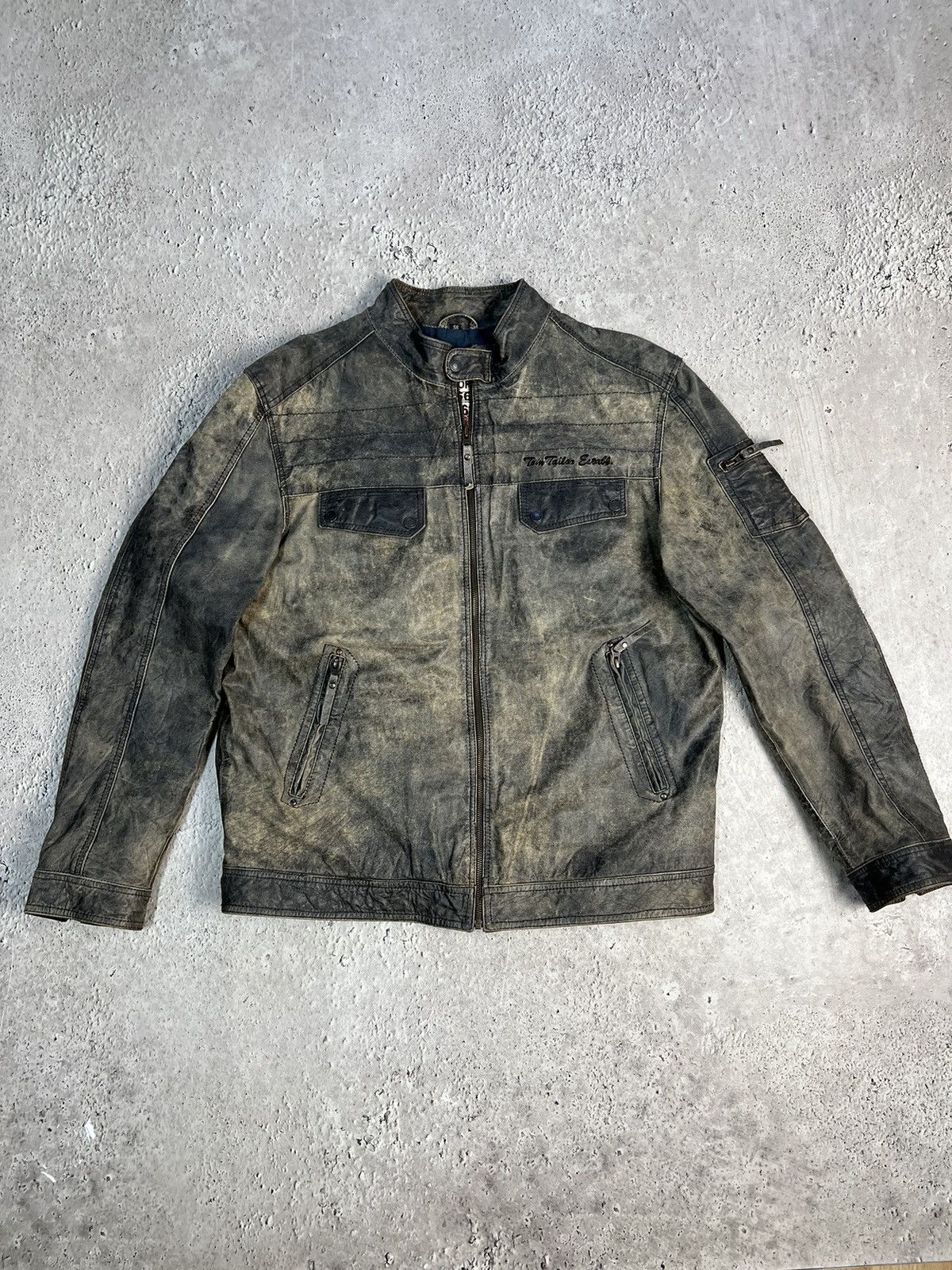 image of Avant Garde x Moto Vintage 90's Y2K Distressed Leather Jacket Moto in Black, Men's (Size 2XL)