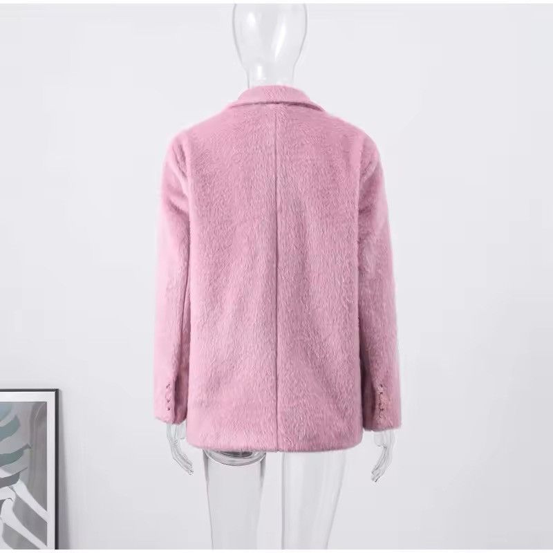 Other Design Plush Fluffy Blazer Pink Elegant Fashion Coat Size M / US 6-8 / IT 42-44 - 5 Thumbnail