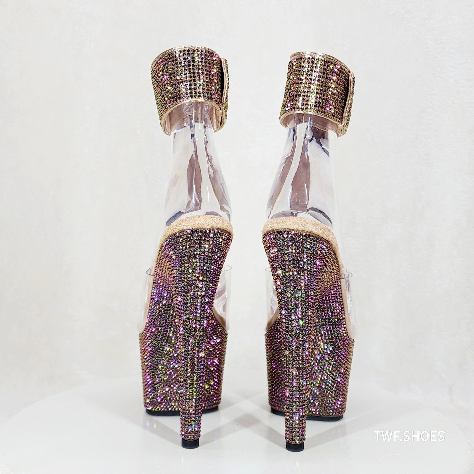 Other Bejeweled 712RS Bronze Rhinestone Platform 7" Stiletto High Size US 11 / IT 41 - 3 Thumbnail