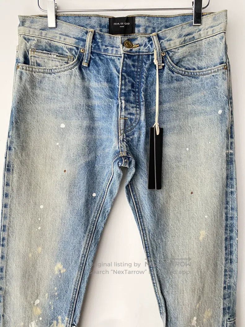 Fear of God Fear of God Blue ink-splashed short-leg zip jeans Size US 30 / EU 46 - 8 Thumbnail